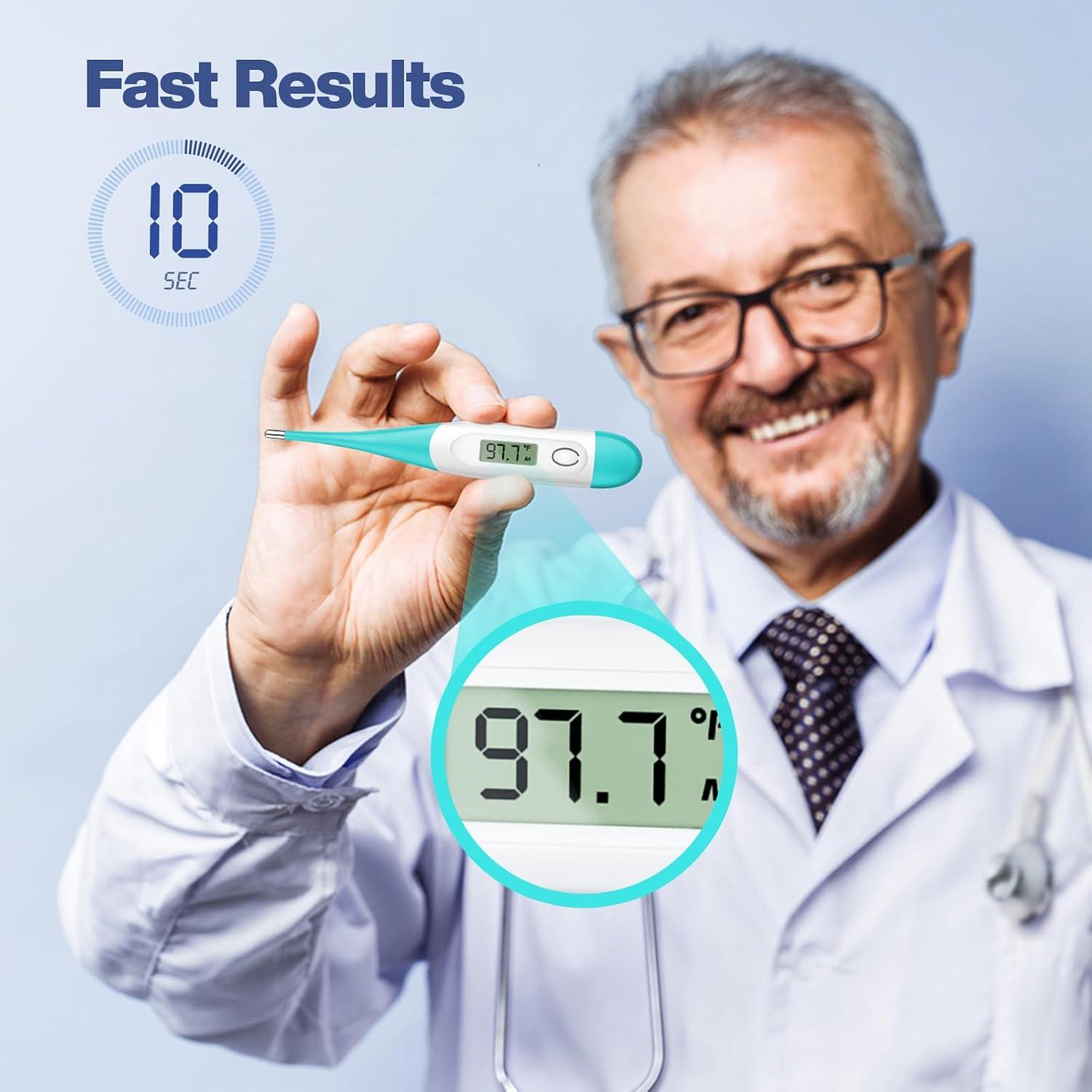 Termómetro Digital Boncare 10 Segundos Verde Azul - Oral y Rectal