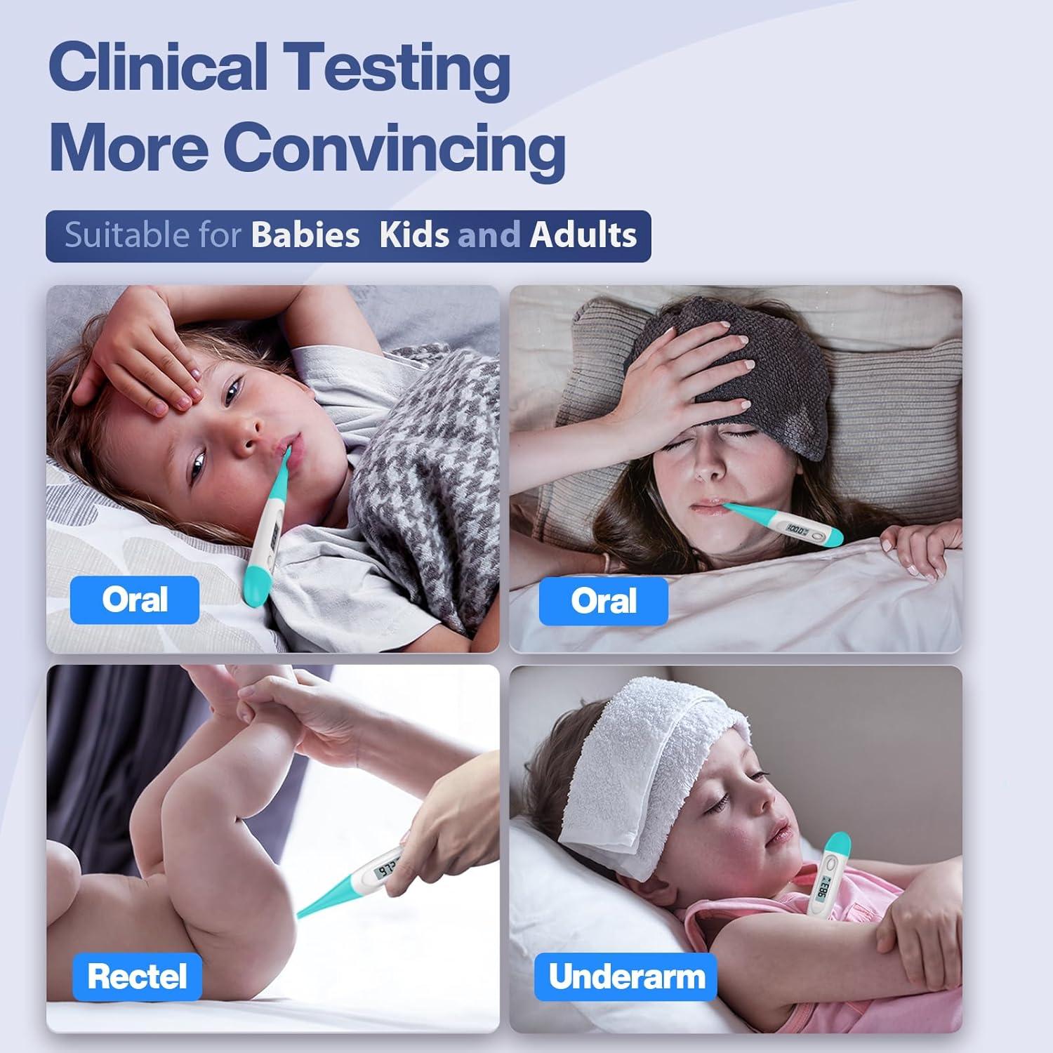 Termómetro Digital Boncare 10 Segundos Verde Azul - Oral y Rectal