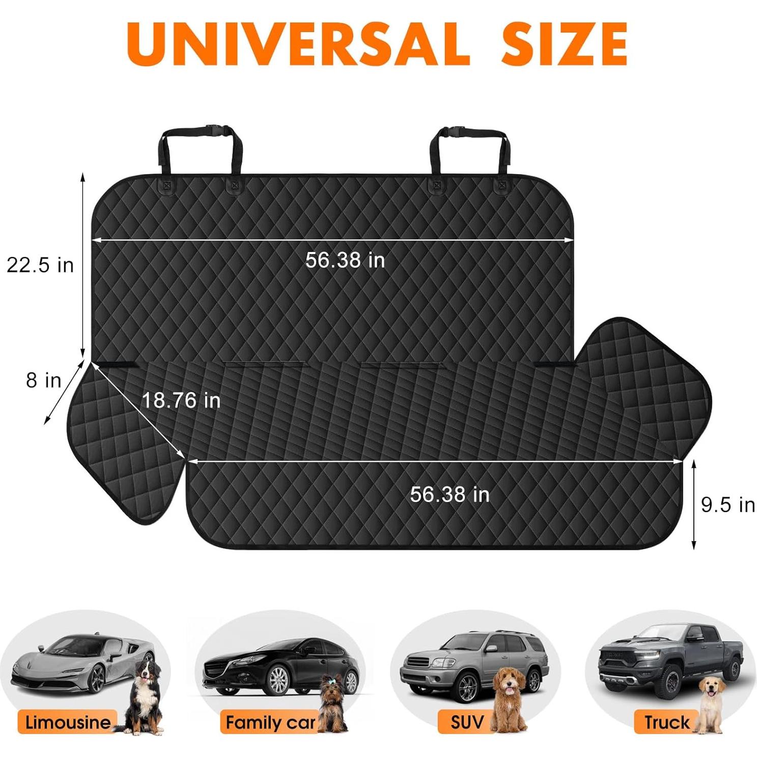 Cubierta de Asiento Trasero para Perros NECKORY Impermeable