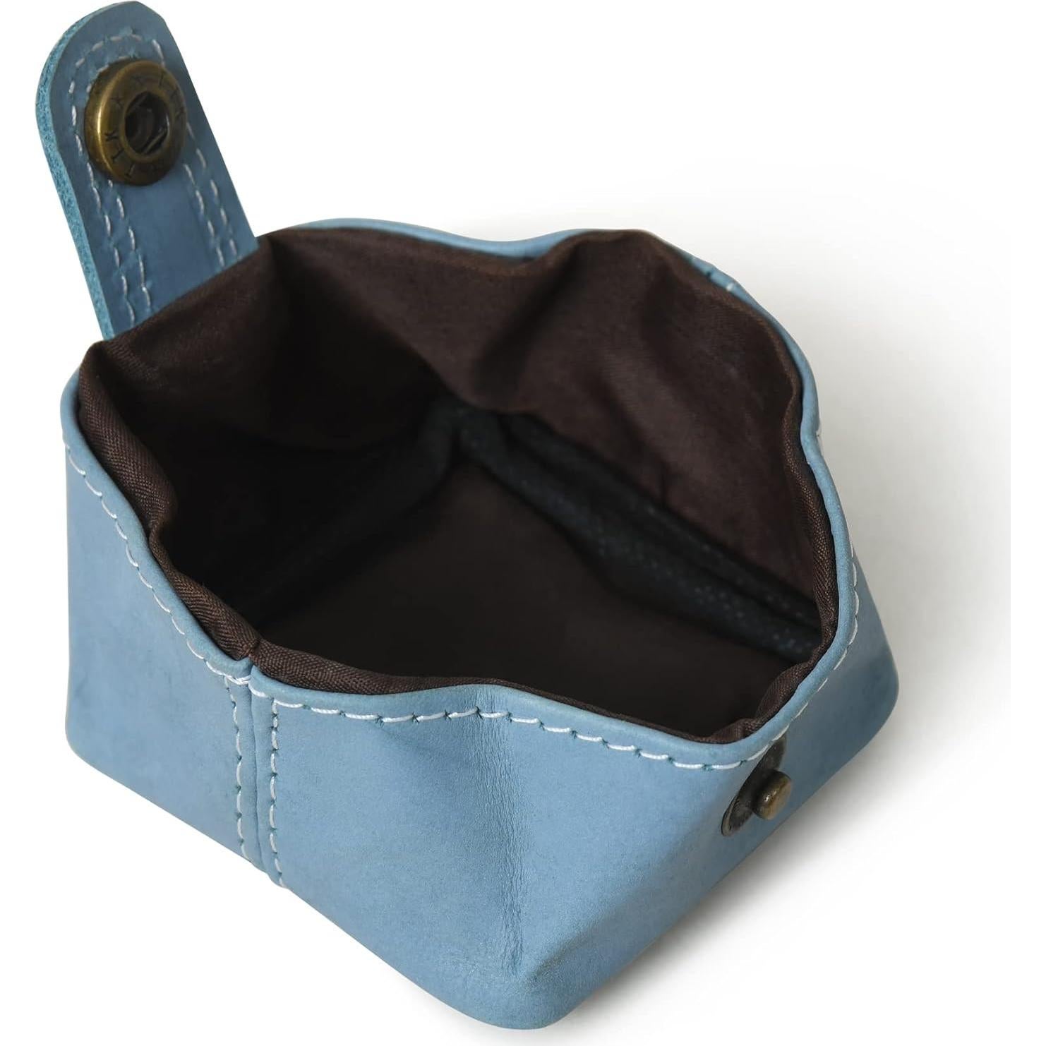 Monedero de Cuero Jajmo Legacy Azul Compacto 7.6x7.6cm