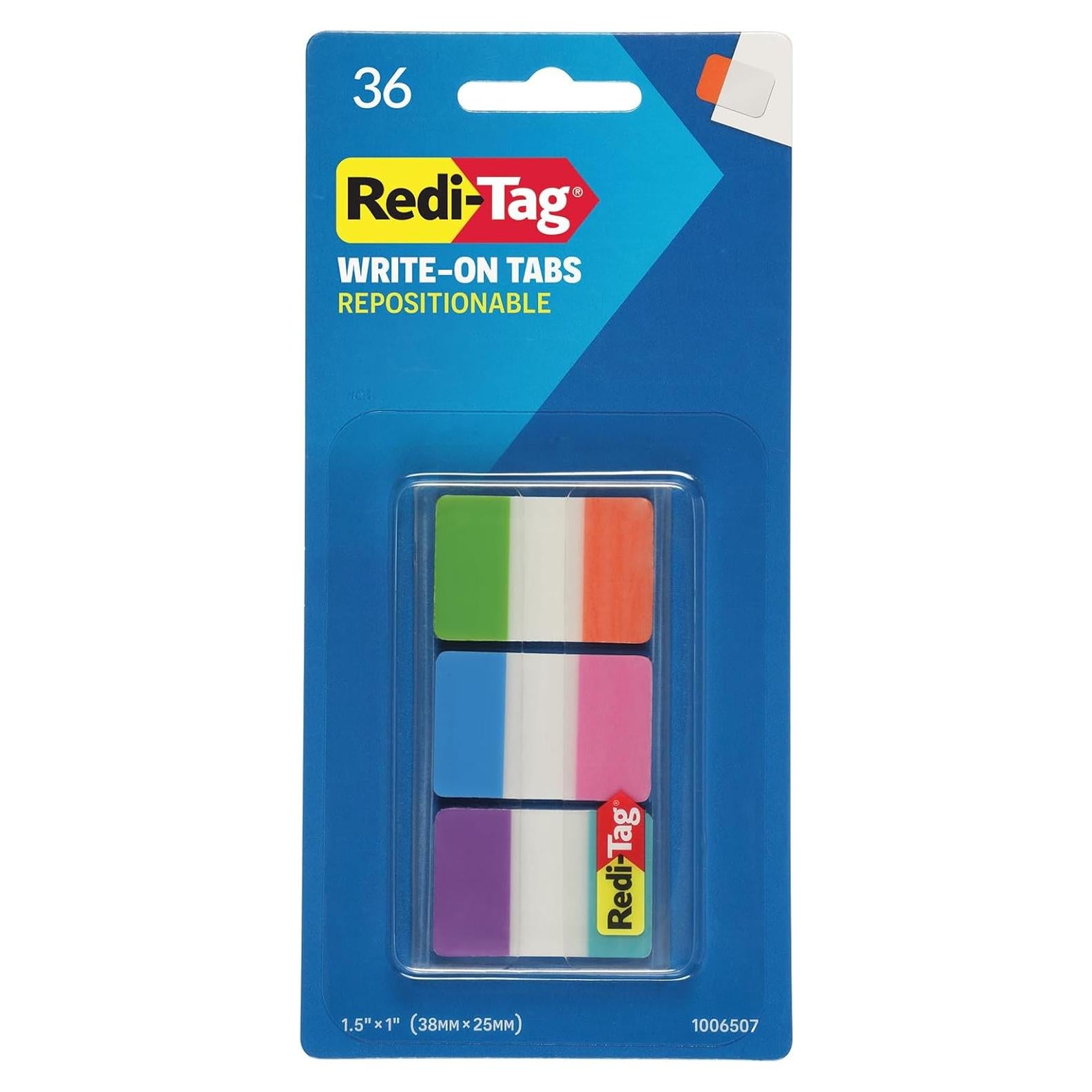 Etiquetas Reposicionables Redi-Tag 36 Pzas 6 Colores Vivos