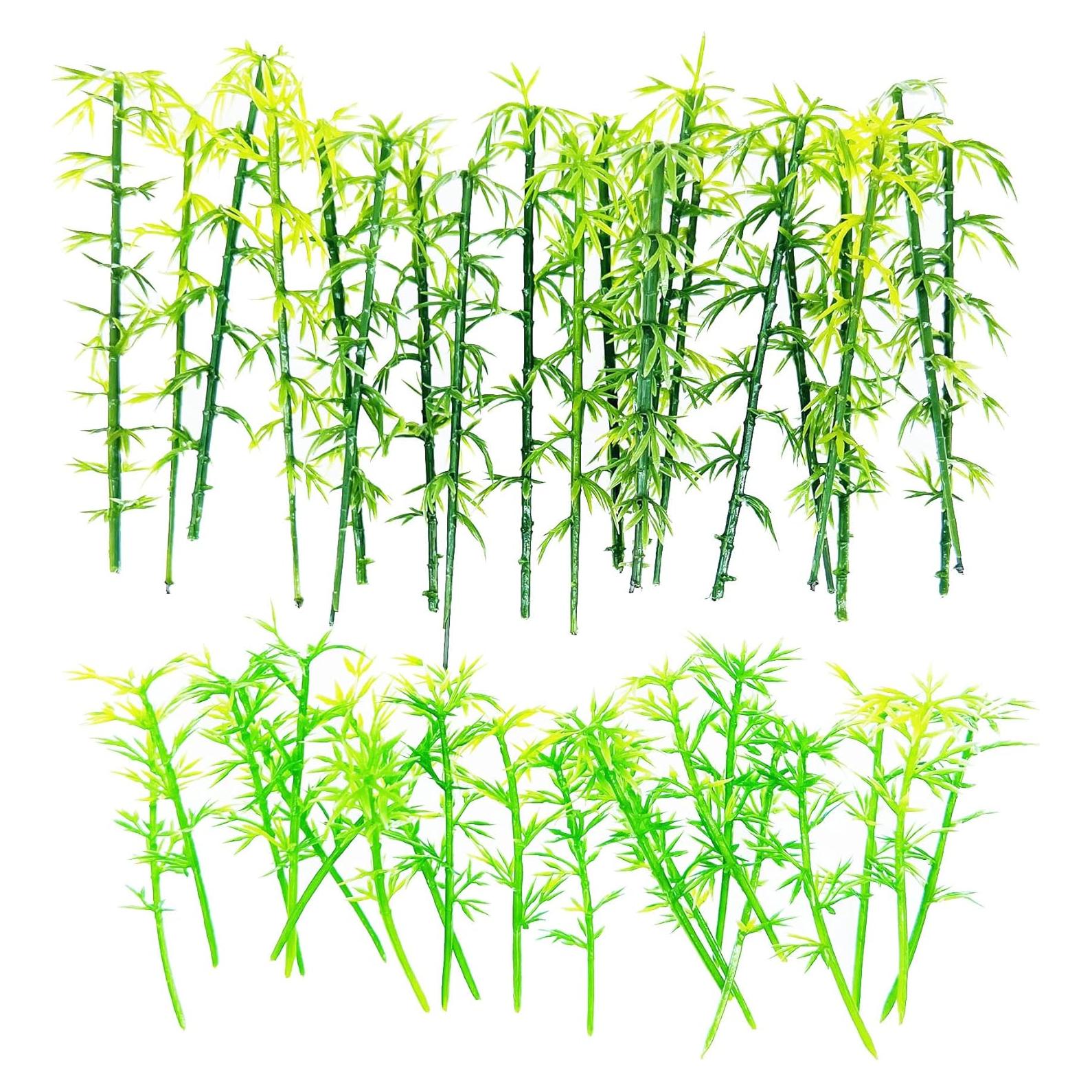 Cayway 40 PCS Árboles de Bambú Plástico Verde 6-8 cm