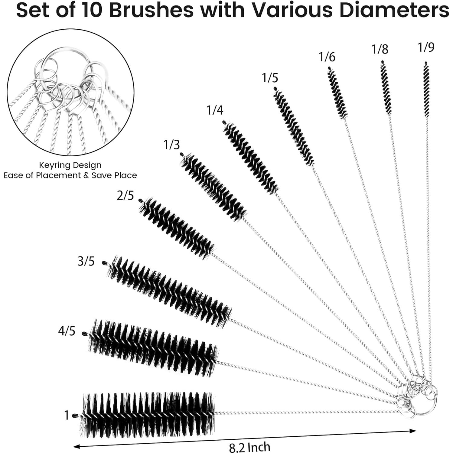 Paquete de 10 cepillos limpiadores Tidy Monster 20.8 cm acero inoxidable