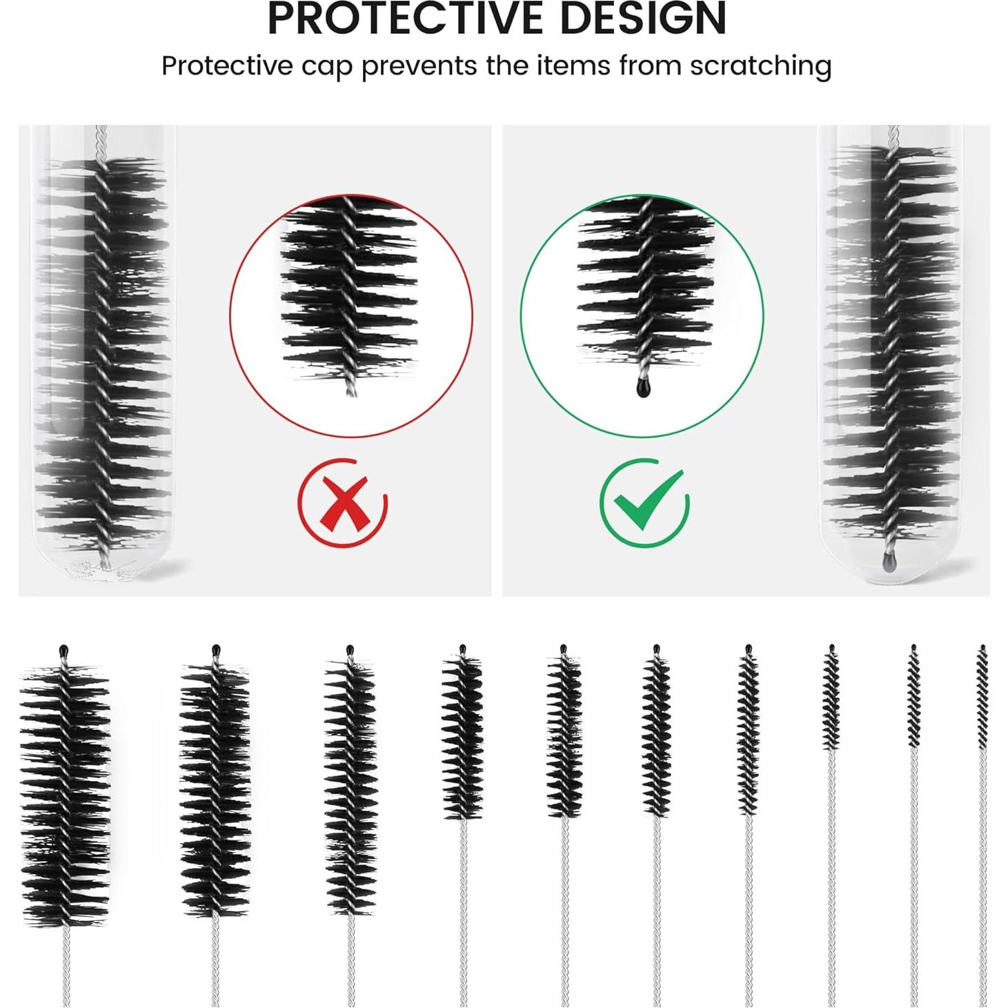 Paquete de 10 cepillos limpiadores Tidy Monster 20.8 cm acero inoxidable