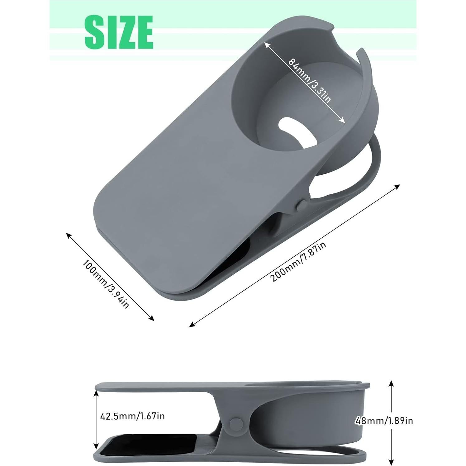 Soporte para Tazas Kalolary con Clip y Ranura Gris