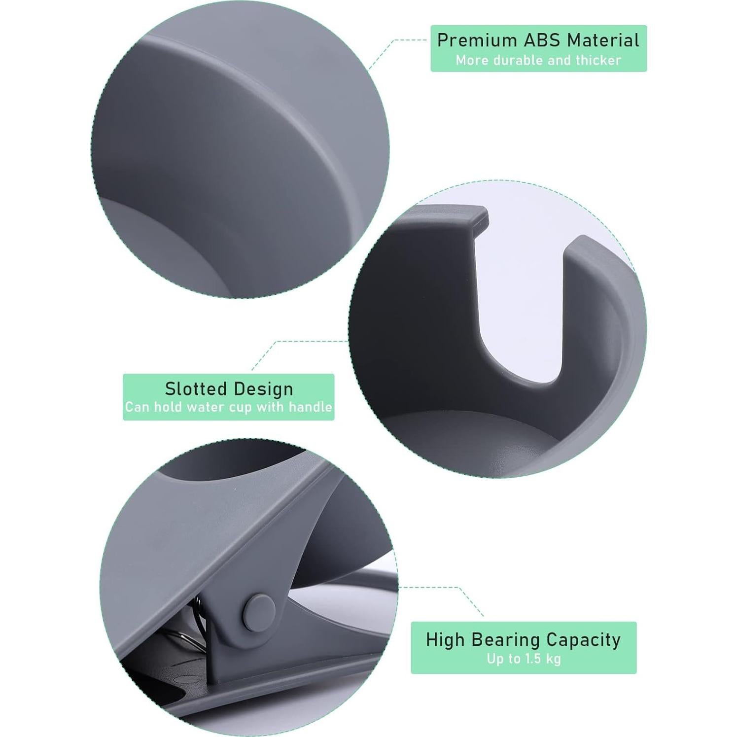 Soporte para Tazas Kalolary con Clip y Ranura Gris