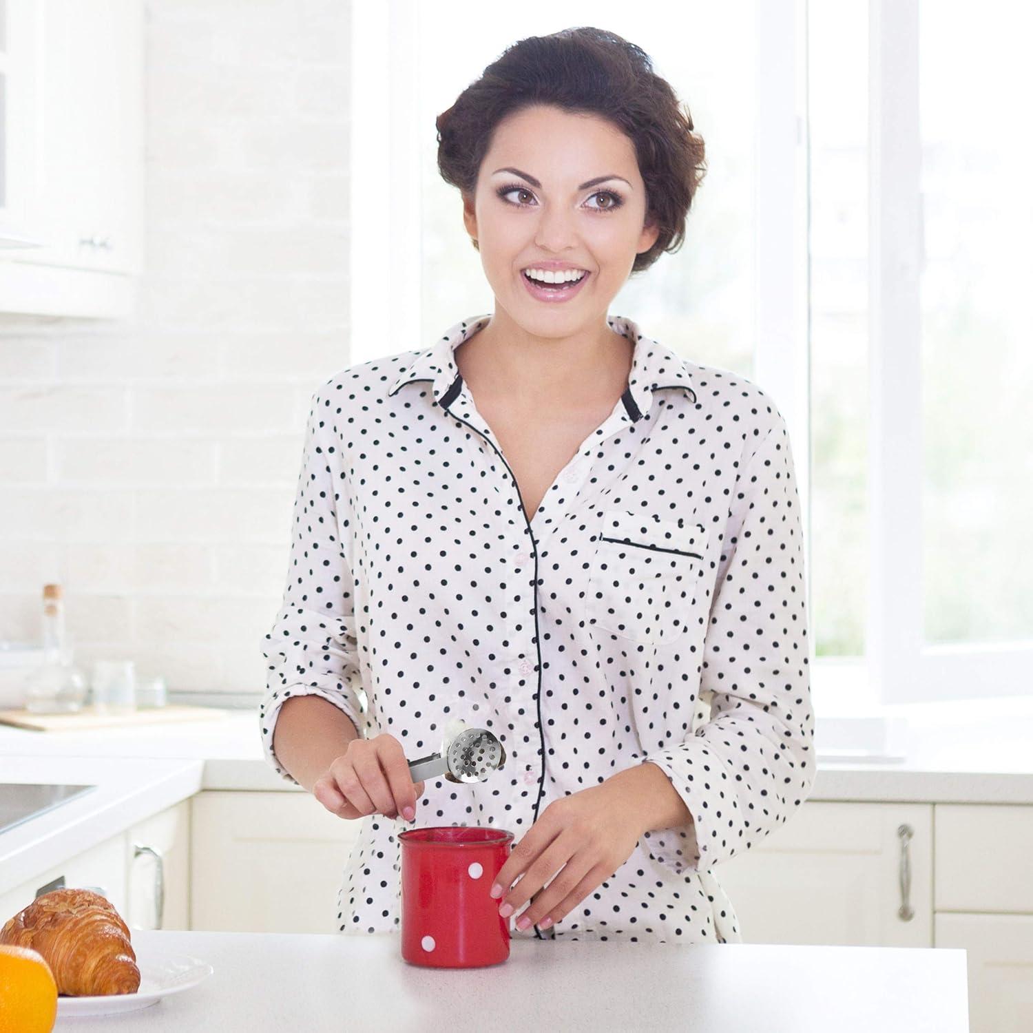 Colador de Mango Largo de Acero Inoxidable Orblue 1 Unidad