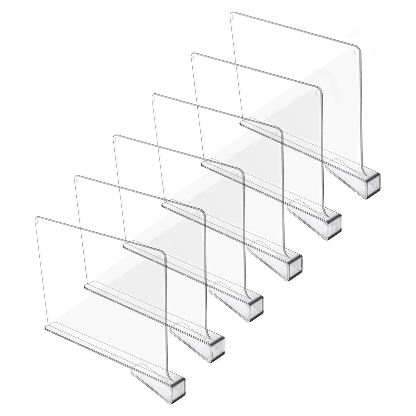Divisores de Estante Acrílicos Hmdivor 6 Paquetes 20.3x30.5 cm
