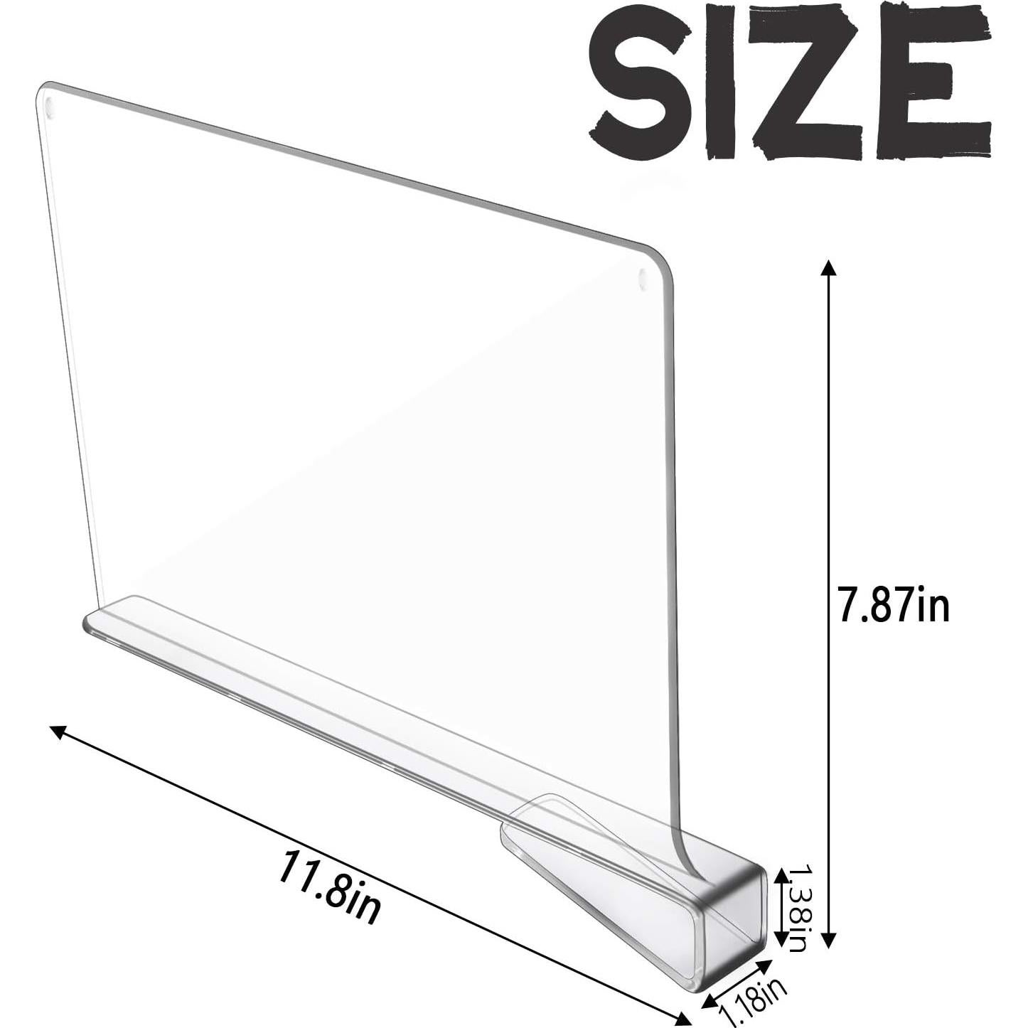Divisores de Estante Acrílicos Hmdivor 6 Paquetes 20.3x30.5 cm