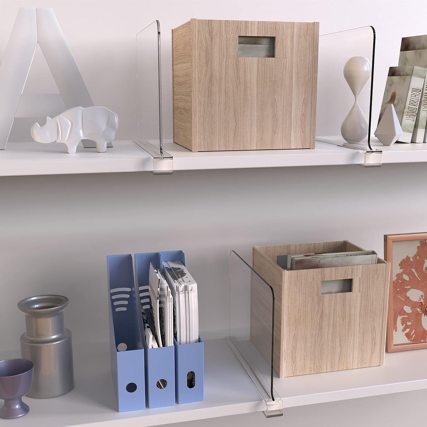 Divisores de Estante Acrílicos Hmdivor 6 Paquetes 20.3x30.5 cm