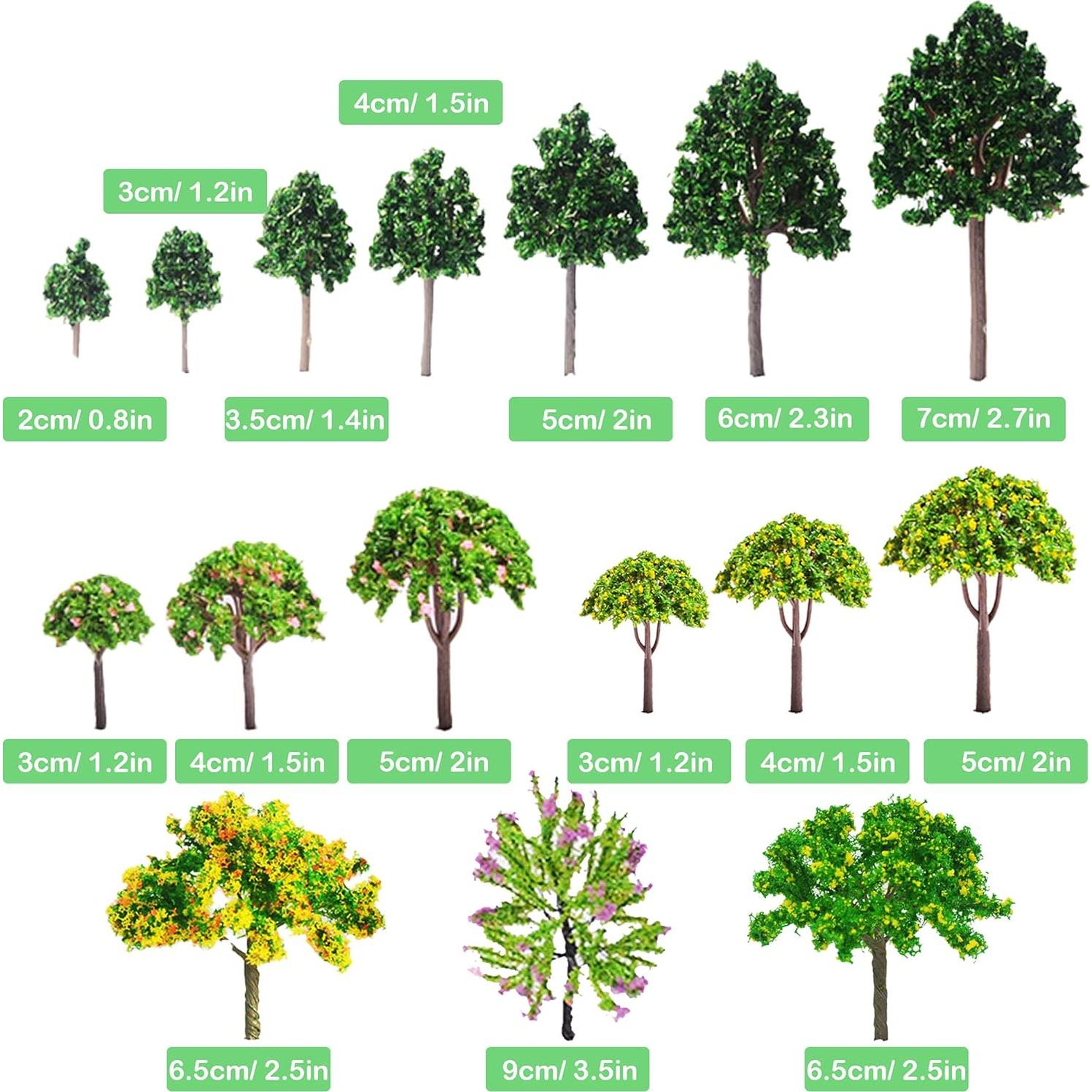 Cayway 53 Árboles Miniatura Mezclados para Escenografía DIY