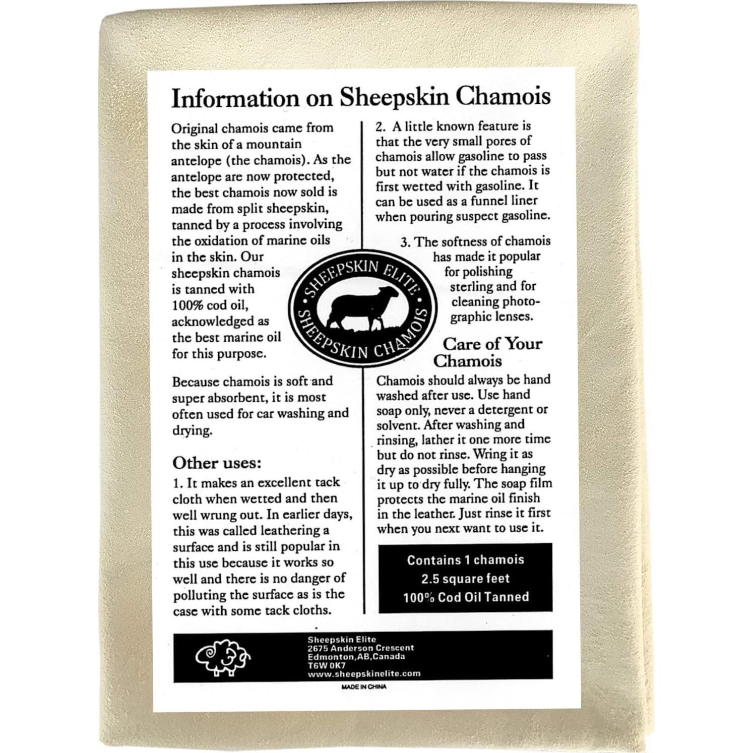 Toalla Chamois Natural SHEEPSKIN ELITE 40x60 cm Absorbente