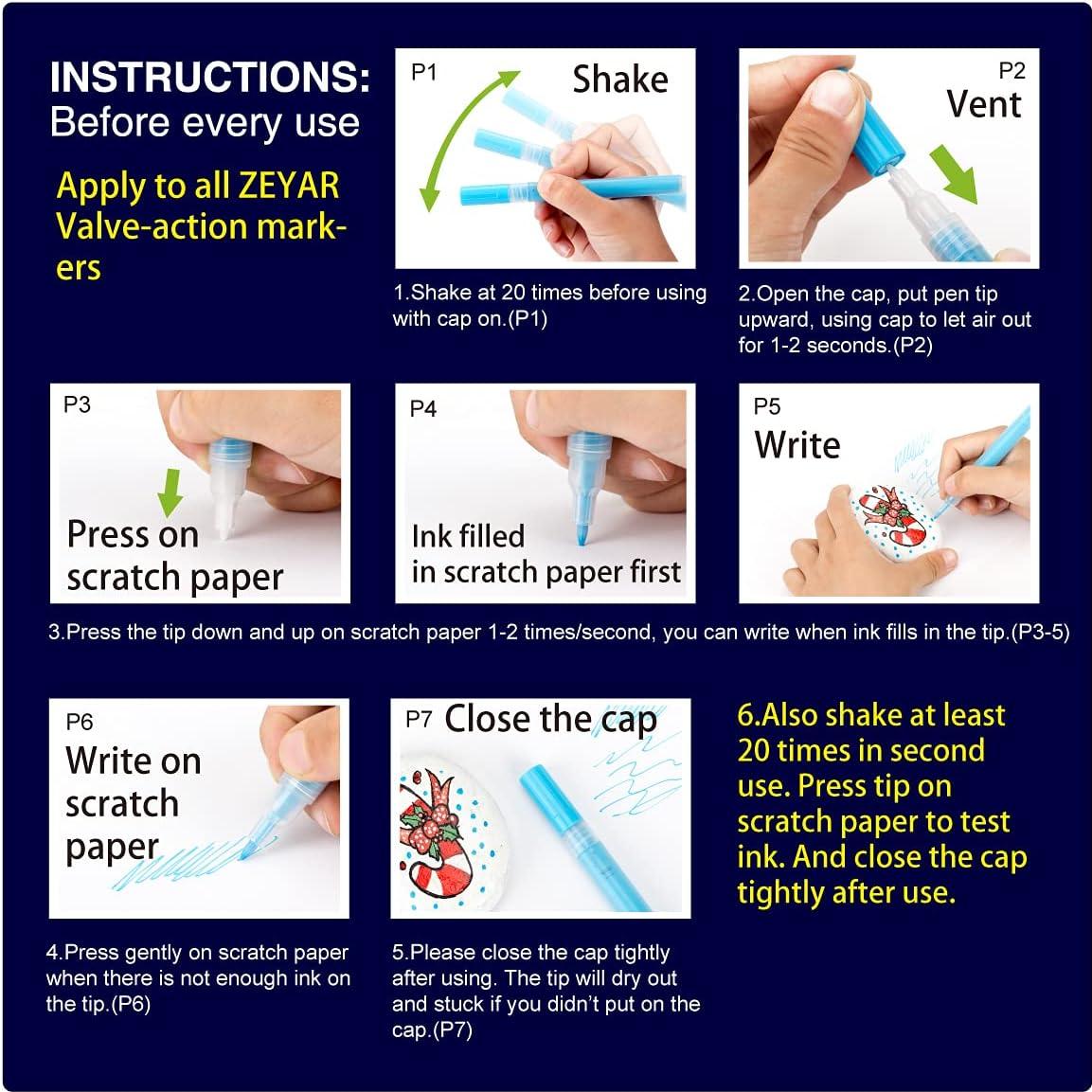 Set de 7 Pinturas Acrílicas ZEYAR Blanca y Negra 99.6g