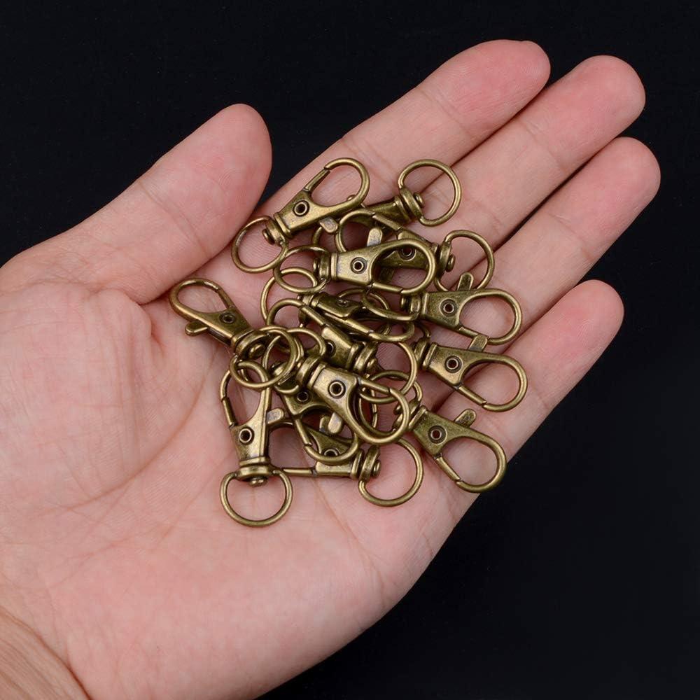 100 Ganchos de Llave con Anillos HXSEMAYIG Bronce Verde