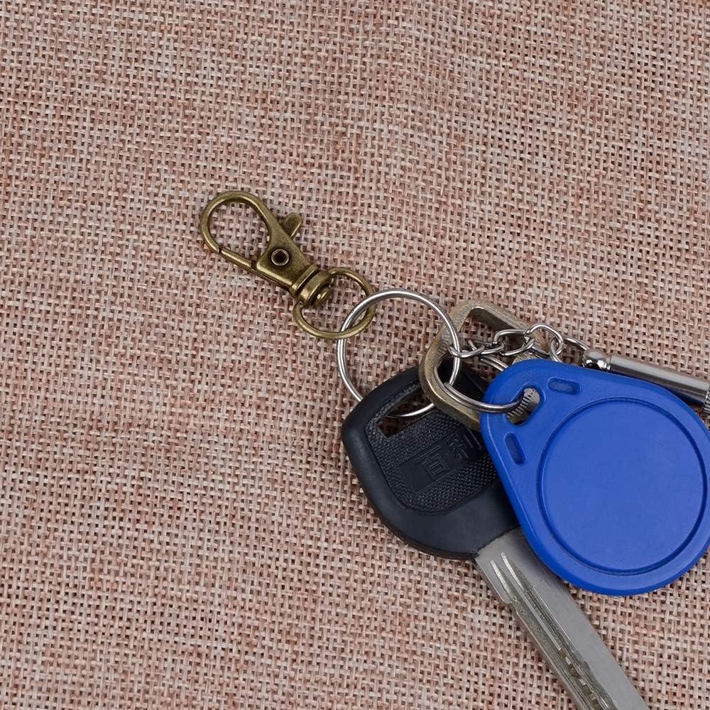 100 Ganchos de Llave con Anillos HXSEMAYIG Bronce Verde