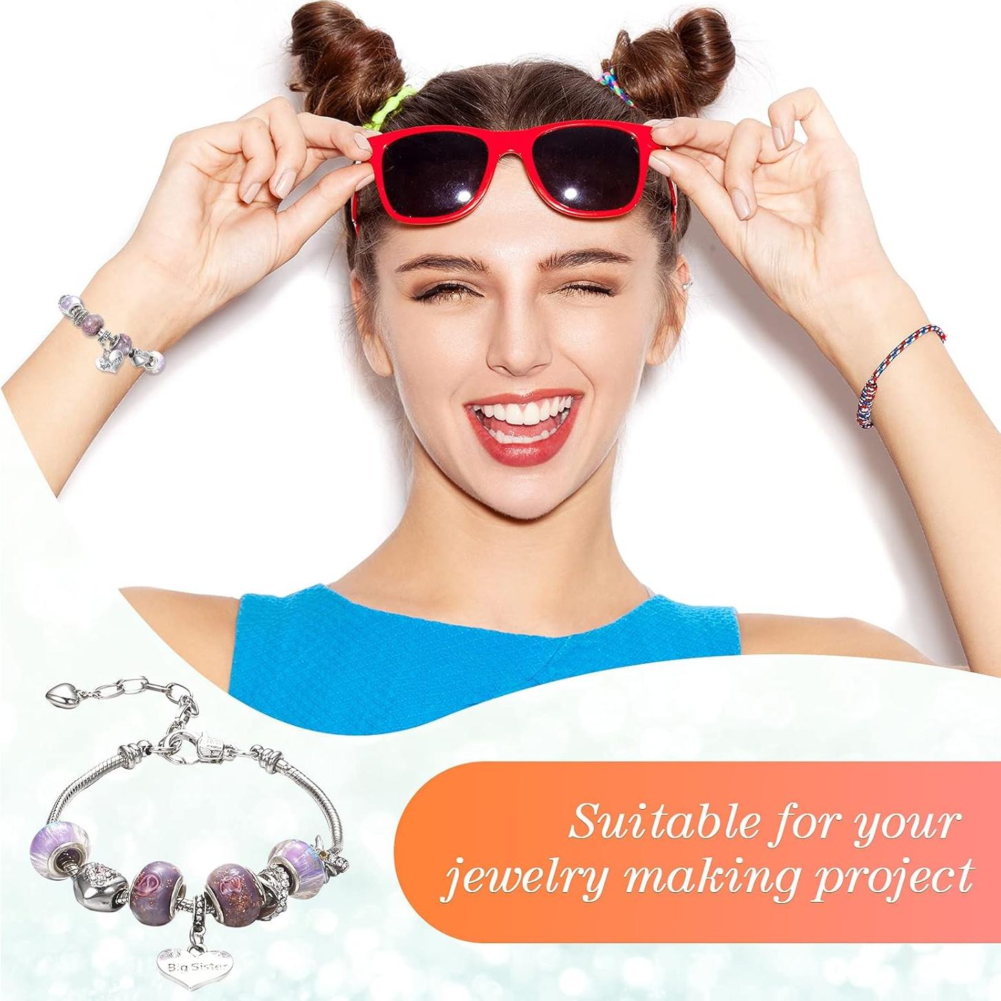 Pulsera de Encanto de Serpiente Hicarer 27 Piezas Plata 16 cm