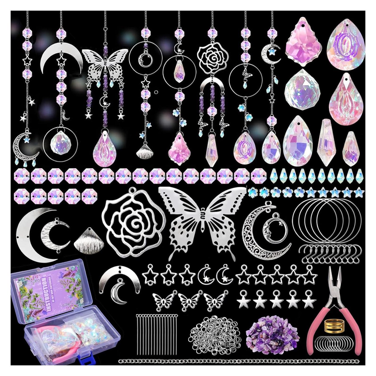 Kit de Atrapa Rayos DIY WASTROYAL Mariposa 400 Piezas Cristales