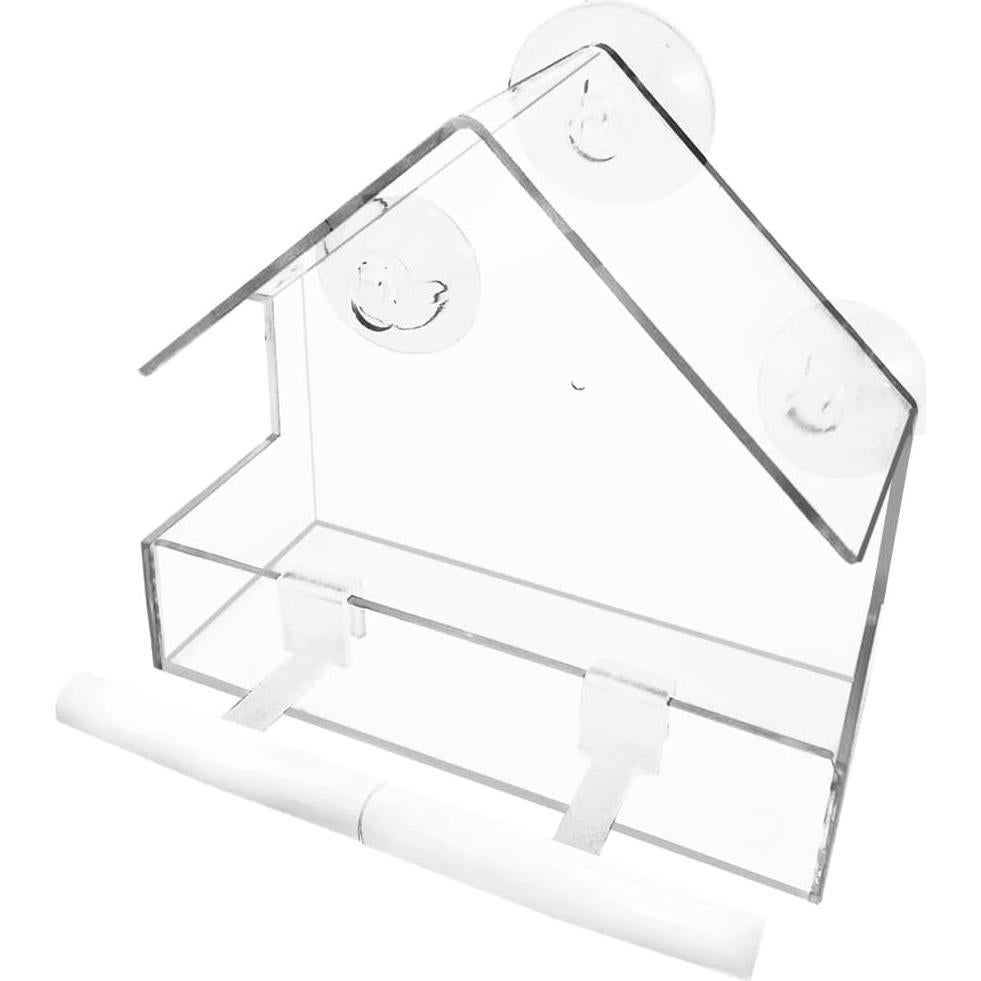 Comedero para Aves de Ventana WLLKOO Acrílico 15x7x15 cm