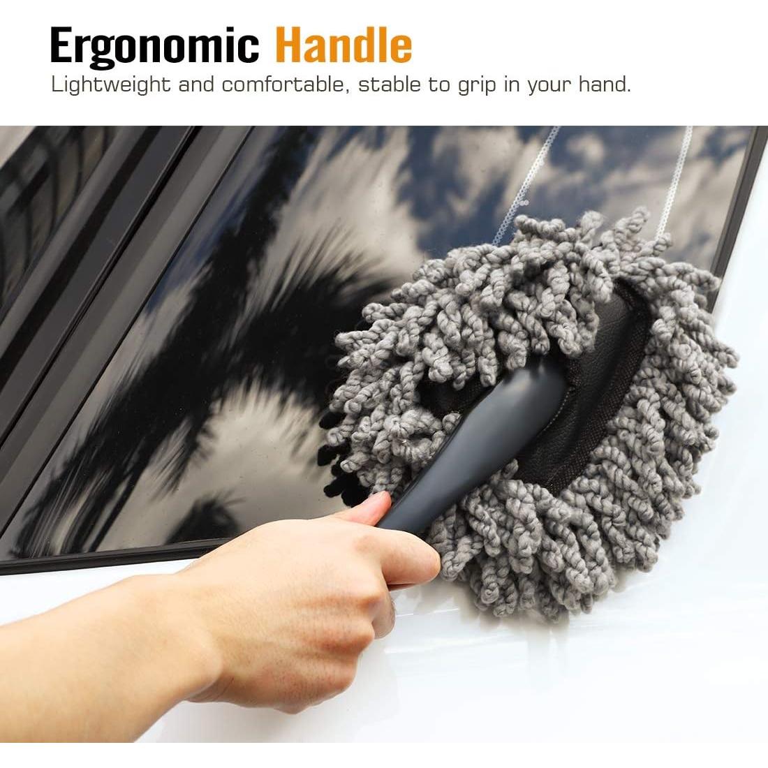 MoKo Duster de Coche 2 Paquete Microfibra Suave Gris