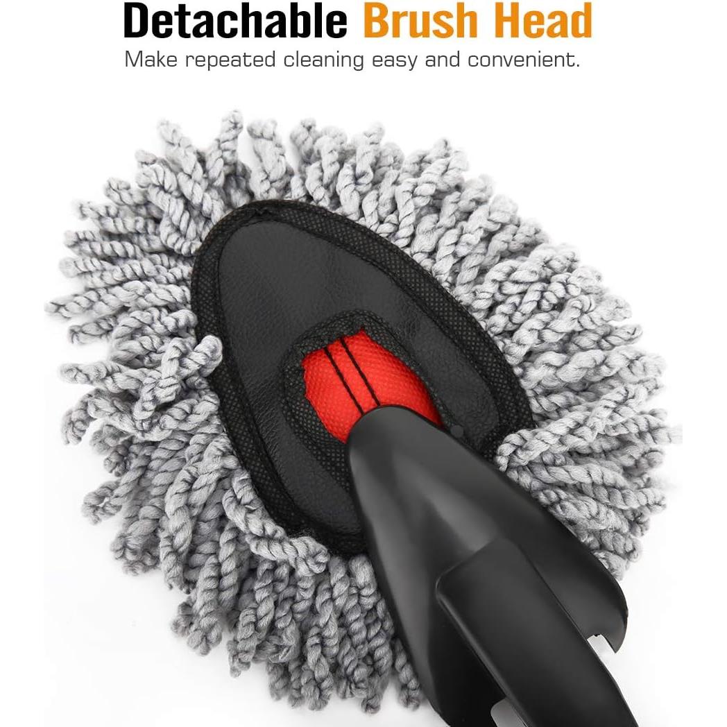 MoKo Duster de Coche 2 Paquete Microfibra Suave Gris