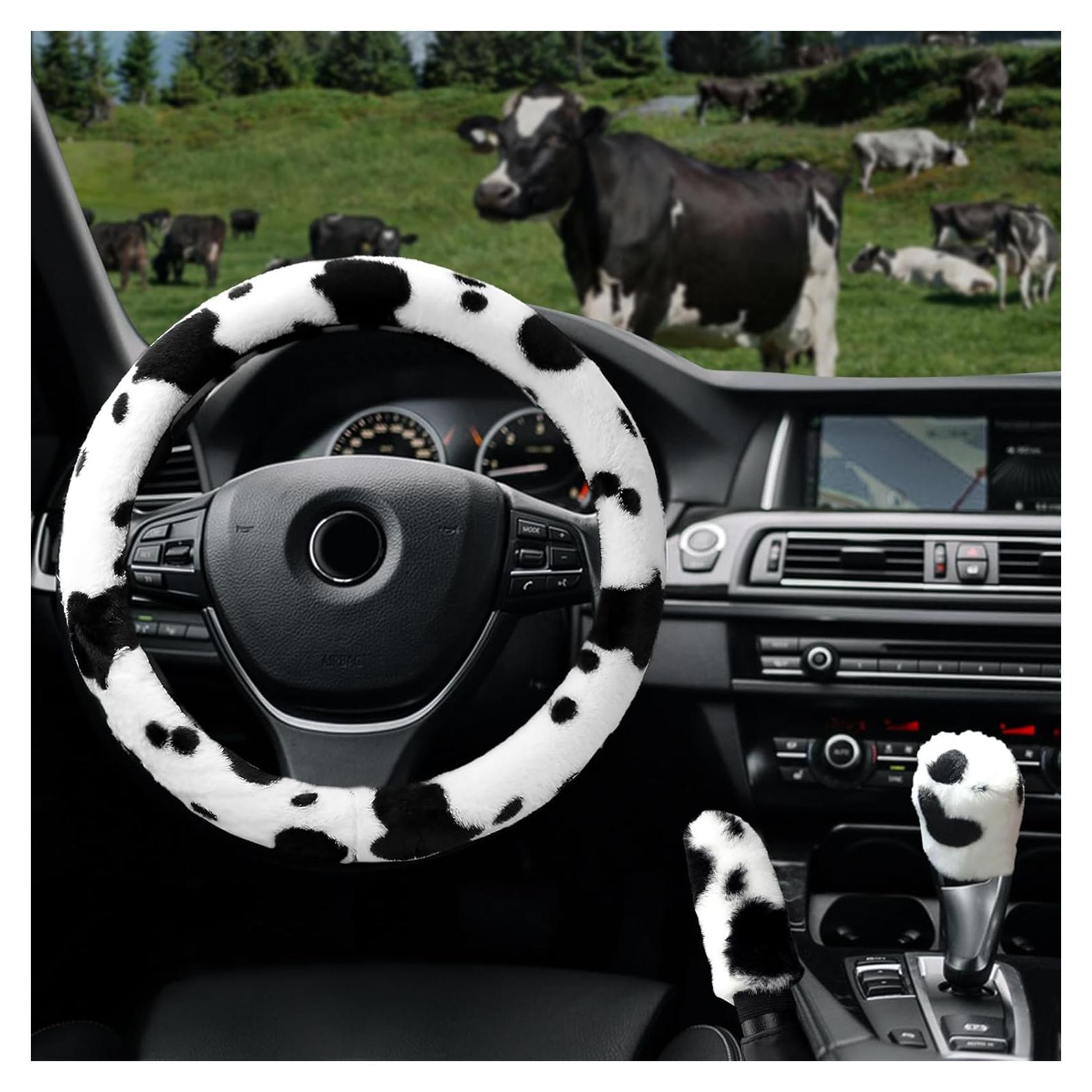 Juego de Fundas de Volante BubabyZZ 3 Piezas Diseño Vaca 38 cm