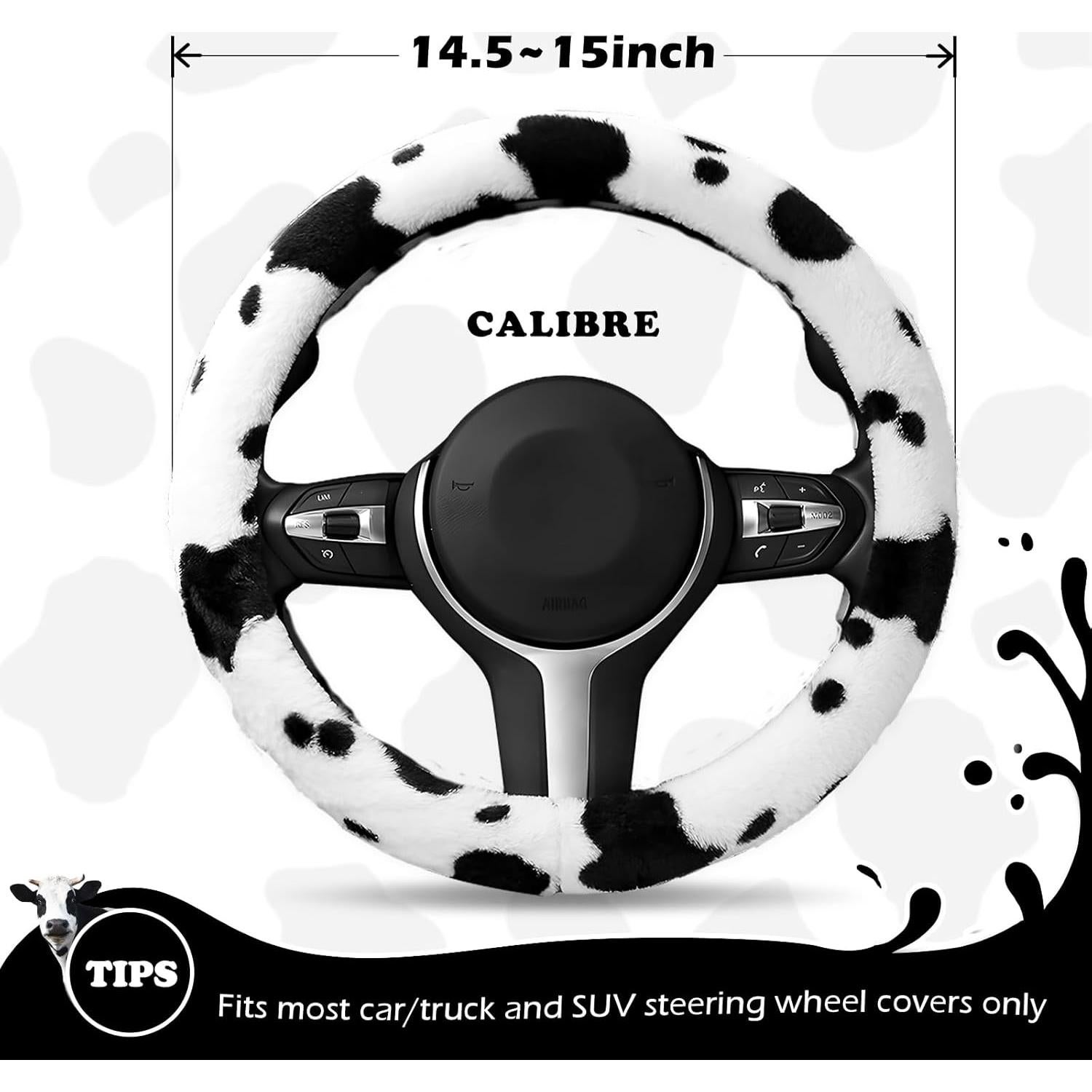 Juego de Fundas de Volante BubabyZZ 3 Piezas Diseño Vaca 38 cm