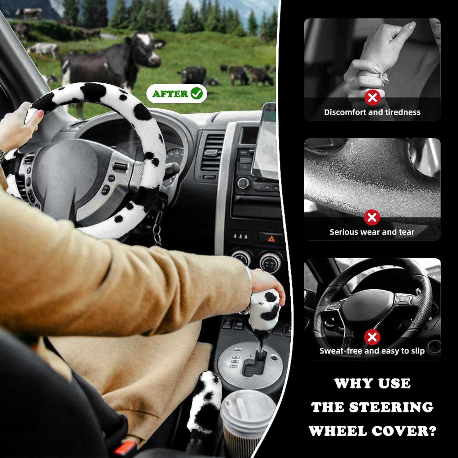 Juego de Fundas de Volante BubabyZZ 3 Piezas Diseño Vaca 38 cm