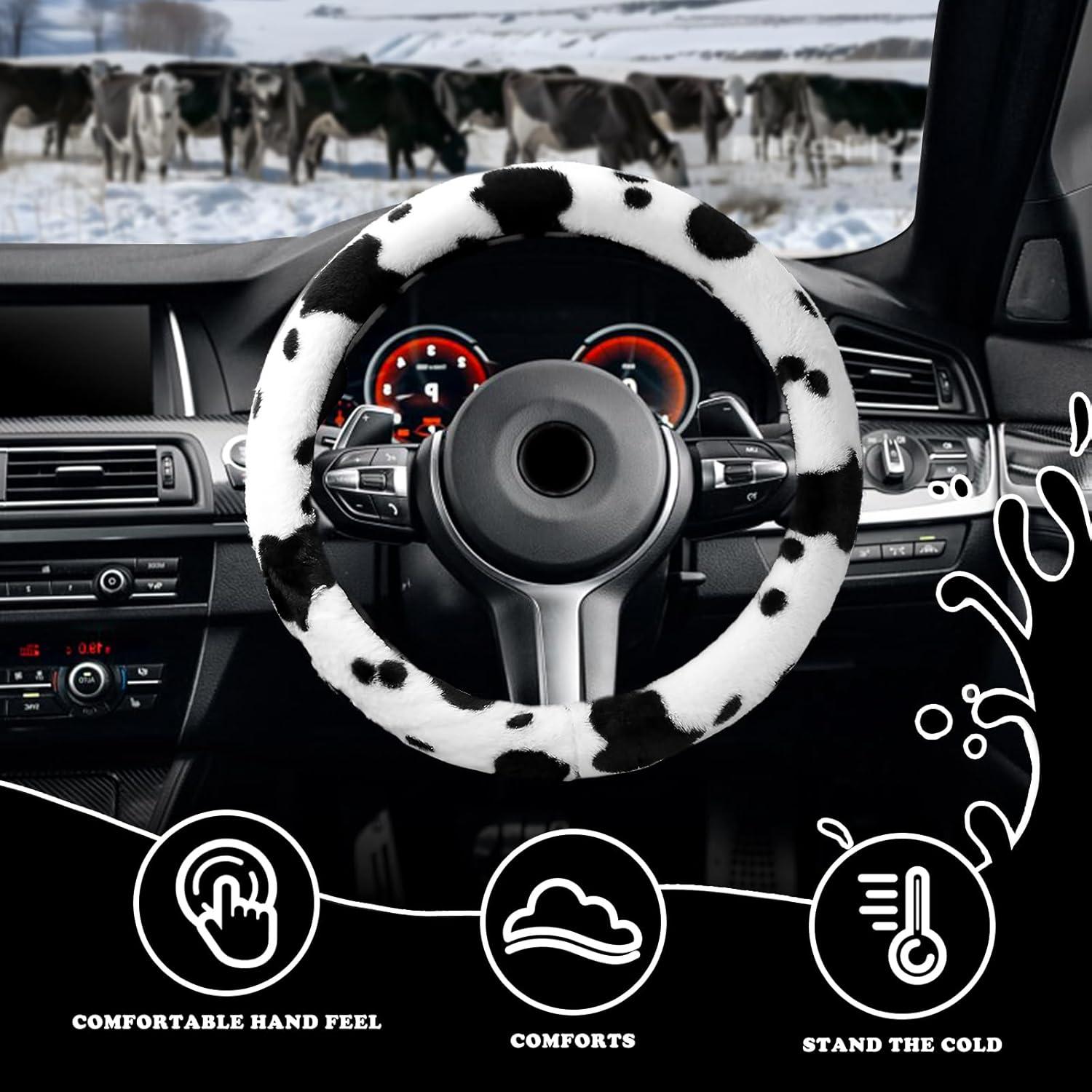 Juego de Fundas de Volante BubabyZZ 3 Piezas Diseño Vaca 38 cm