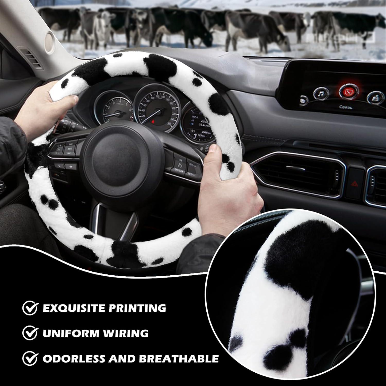 Juego de Fundas de Volante BubabyZZ 3 Piezas Diseño Vaca 38 cm