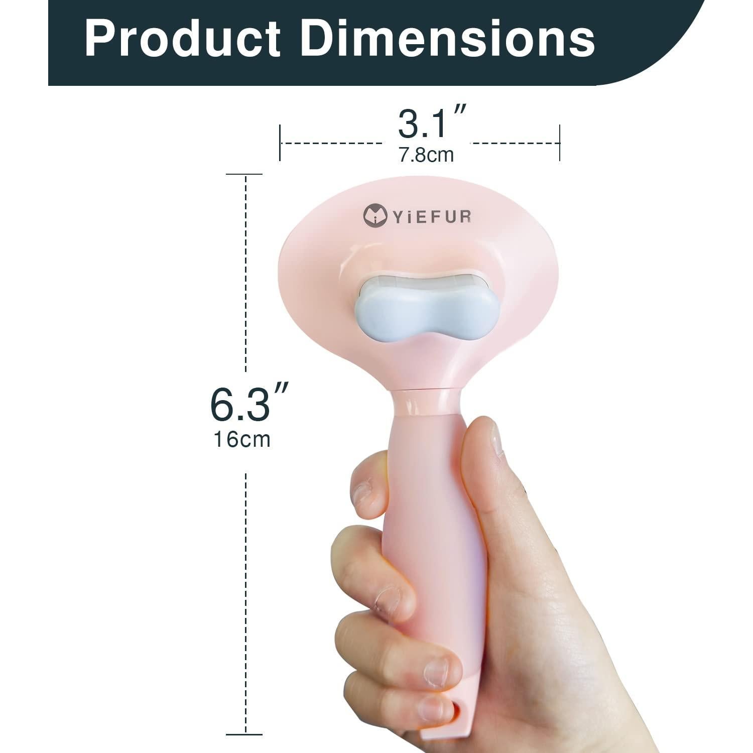 Cepillo de Aseo para Gatos y Perros YiEFUR Rosa Autolimpiante