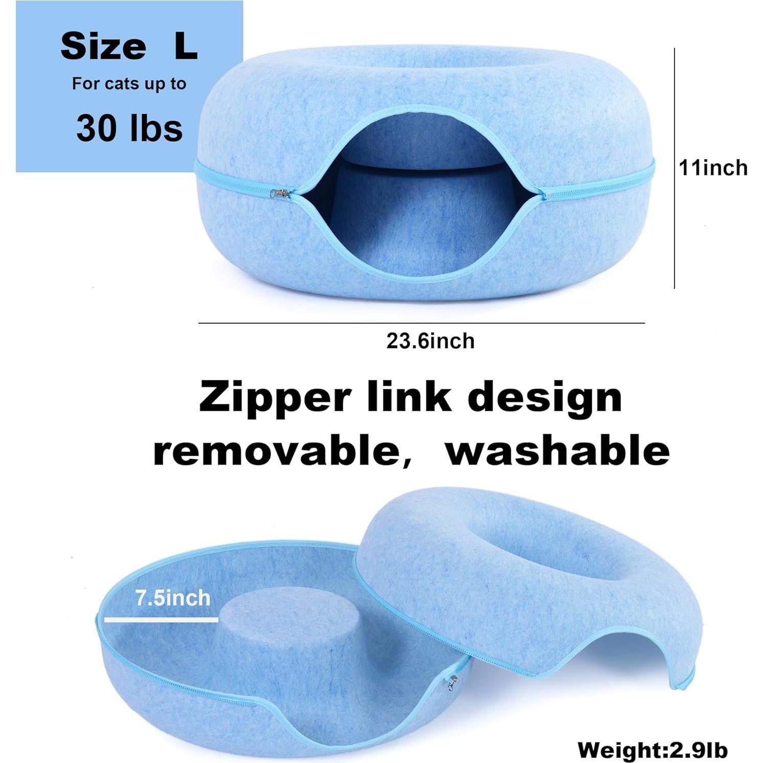 Cama Túnel para Gatos PLIISLUP Grande Azul 61x61x28 cm