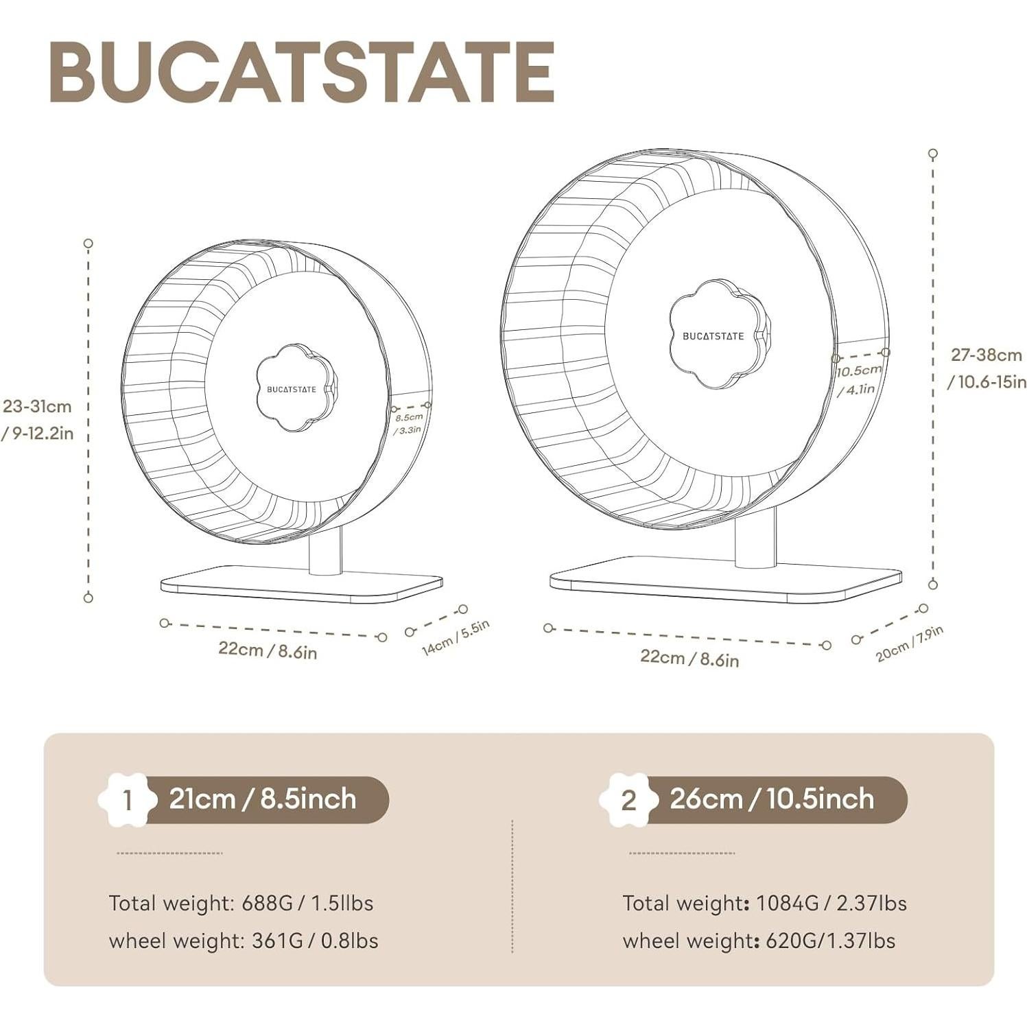 Rueda de Ejercicio para Hámster BUCATSTATE 20.8 cm Silenciosa