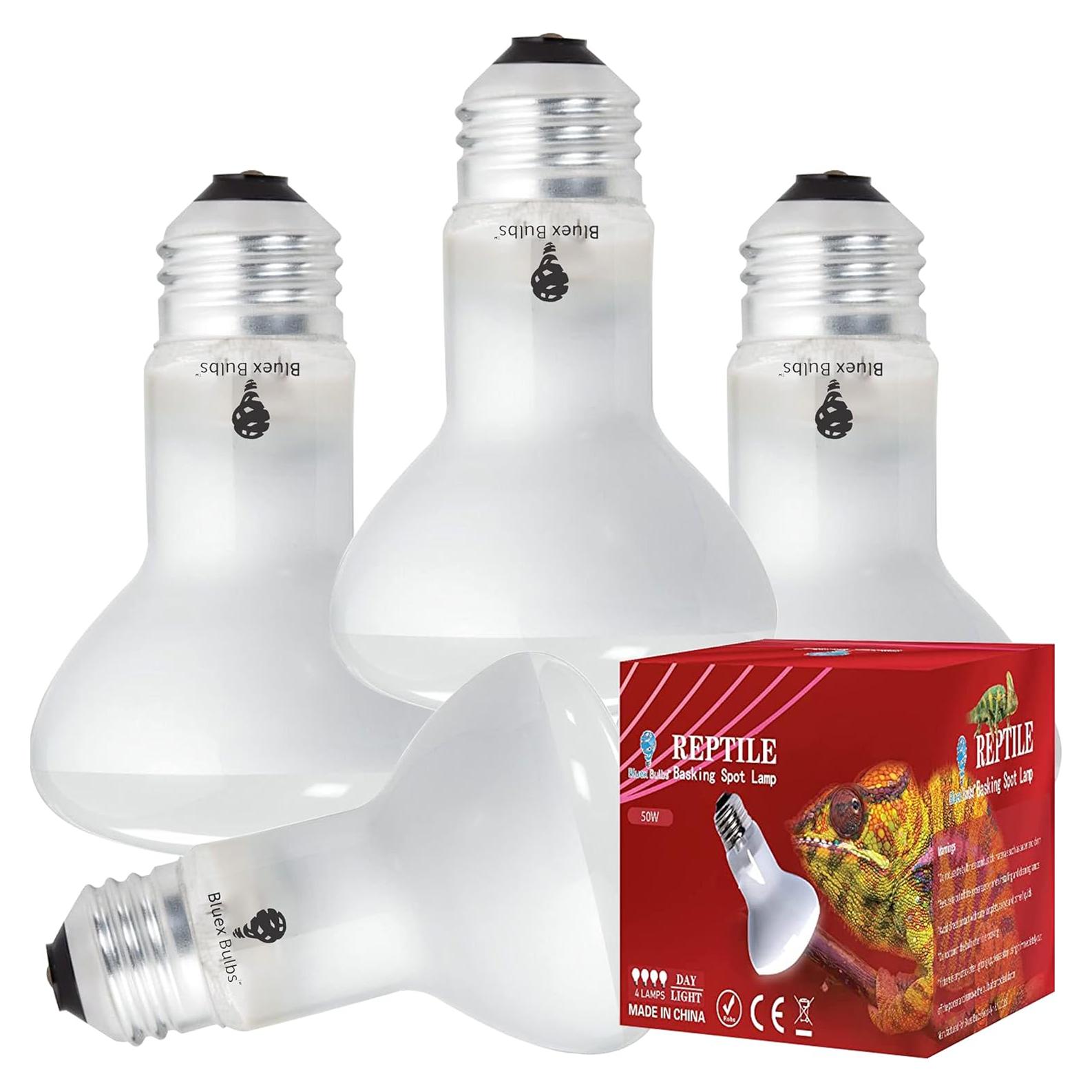 Paquete de 4 bombillas de calor 50W Bluex Bulbs para reptiles