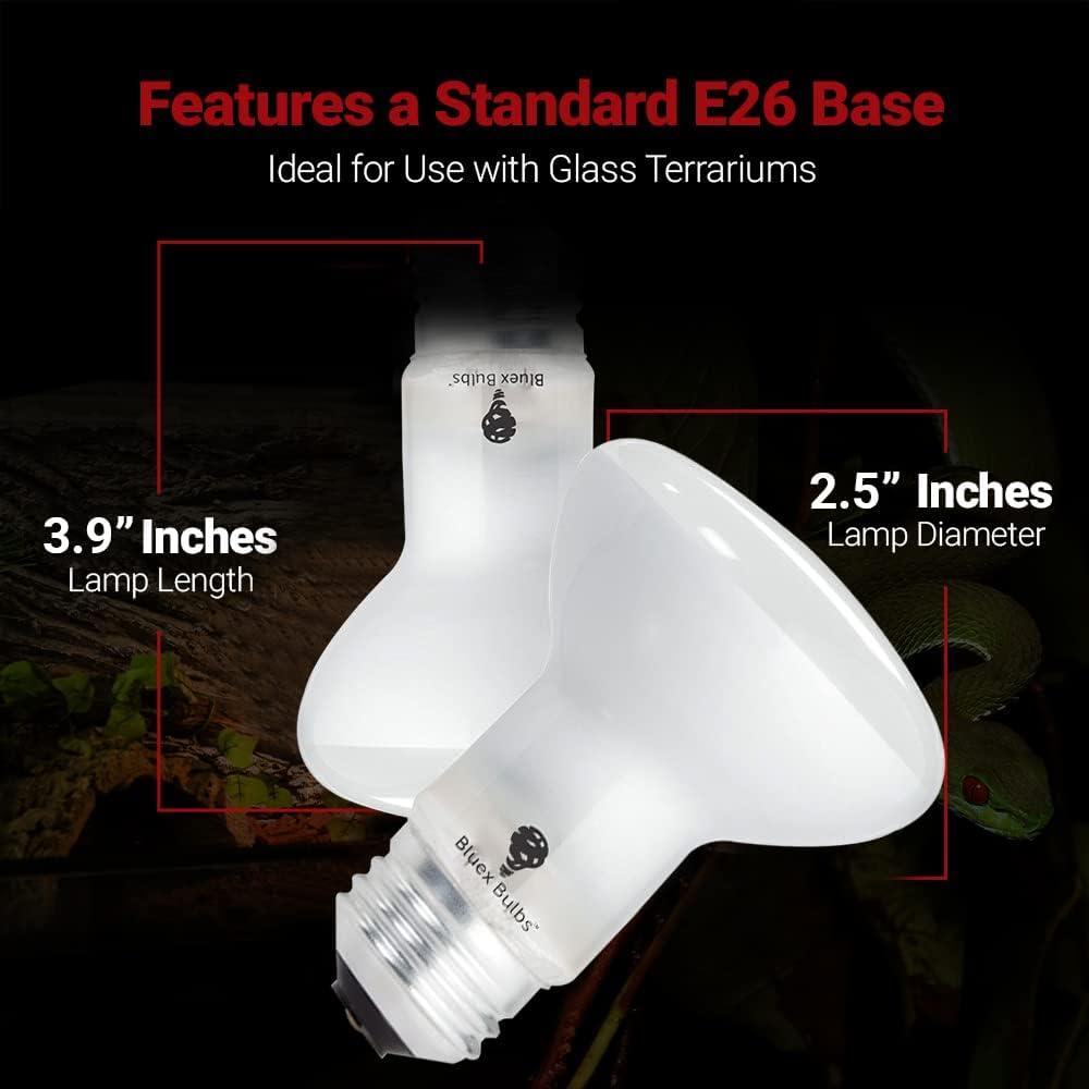 Paquete de 4 bombillas de calor 50W Bluex Bulbs para reptiles