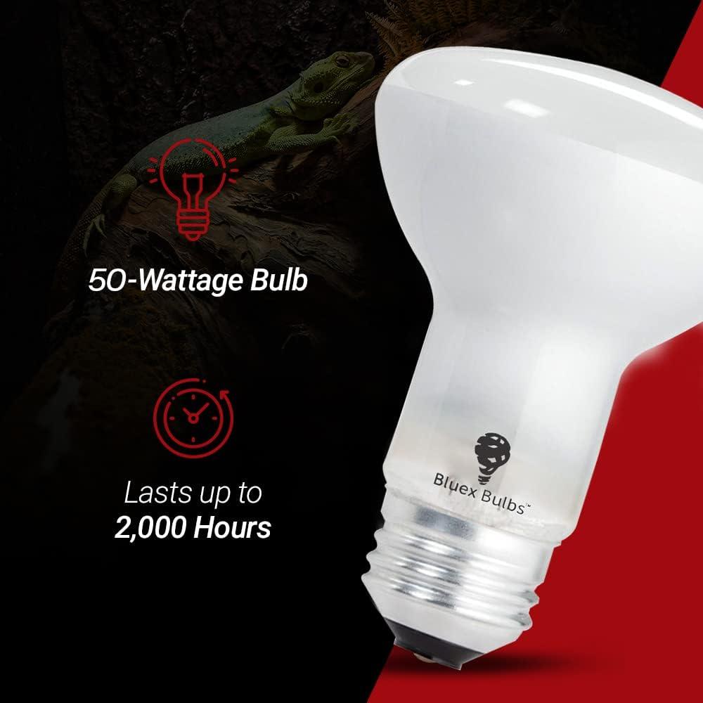 Paquete de 4 bombillas de calor 50W Bluex Bulbs para reptiles