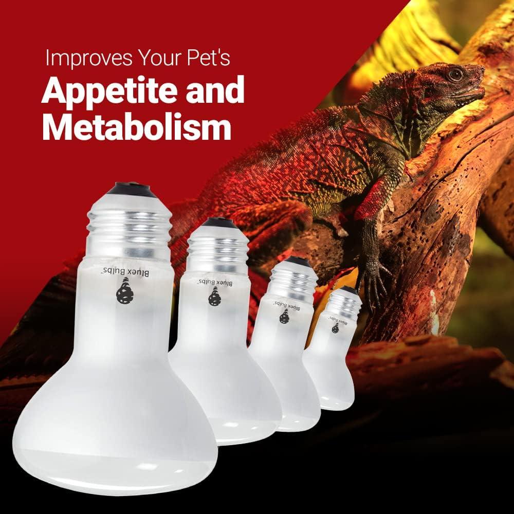 Paquete de 4 bombillas de calor 50W Bluex Bulbs para reptiles