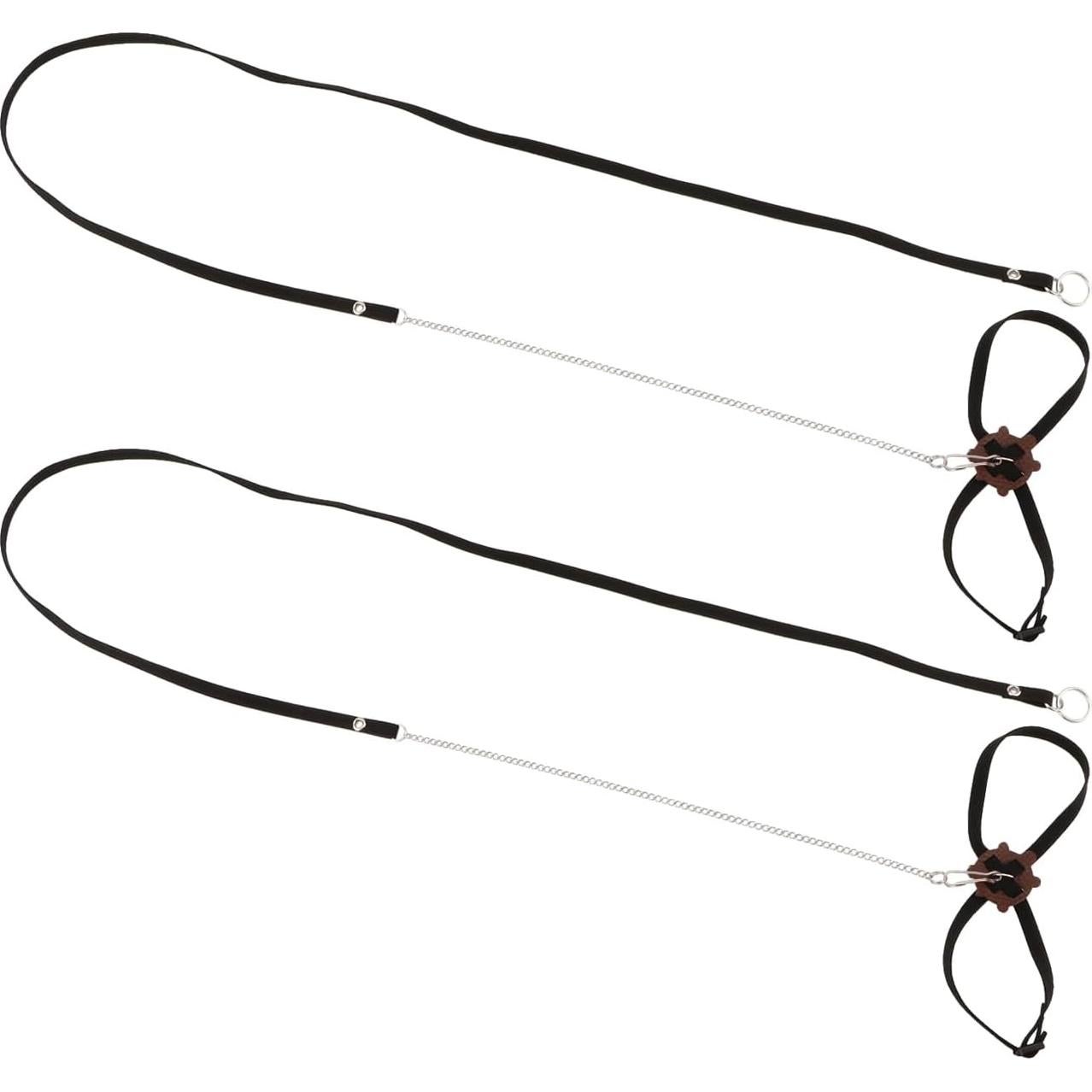 Paquete de 2 Arnés y Correa Ajustable para Reptiles Wontee Negro