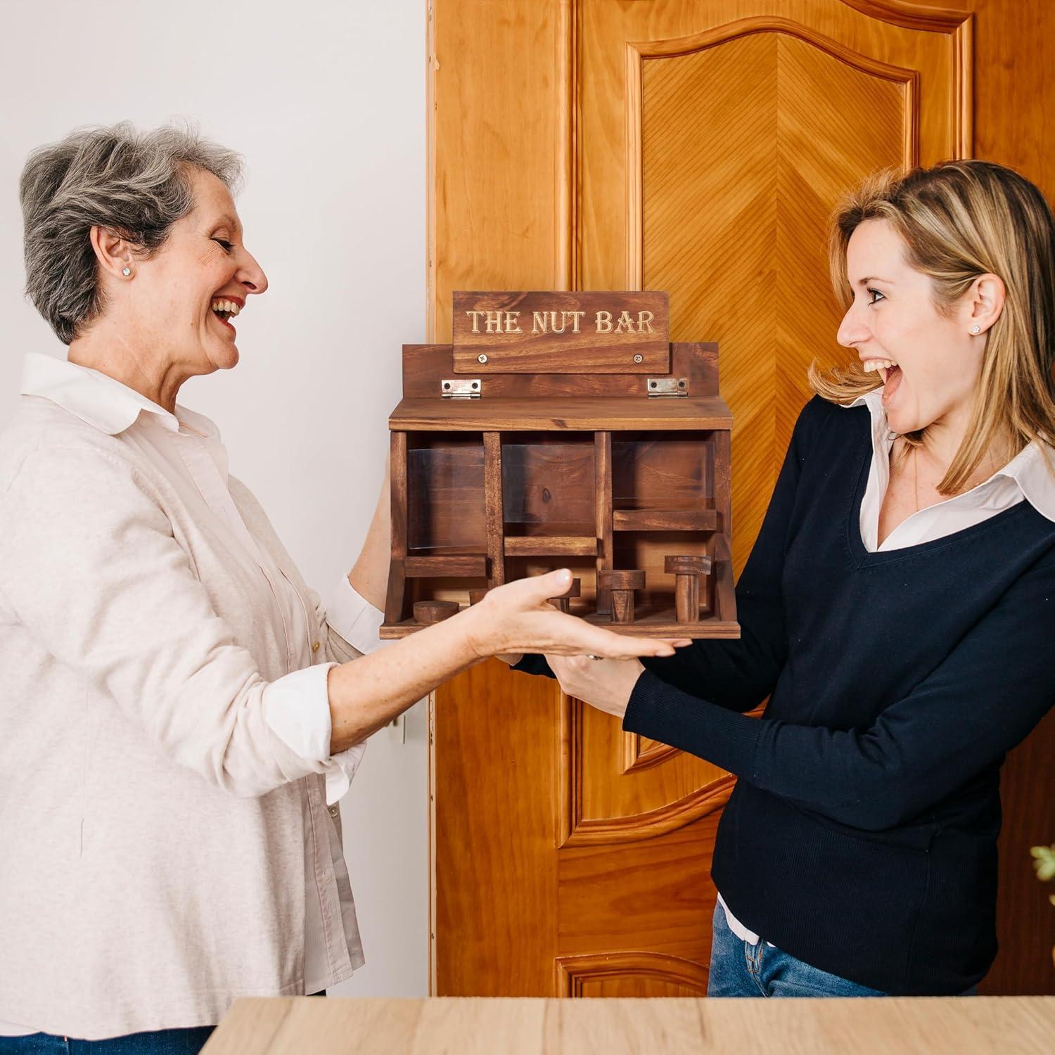 Alimentador de Ardillas MIXUMON de Madera con 3 Compartimentos