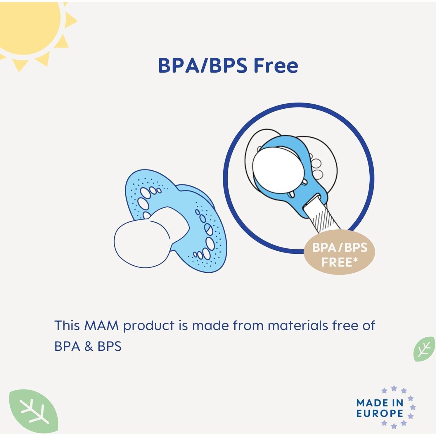Clips para Chupetes MAM - 2 Paquete, Ajuste Universal, Libre de BPA