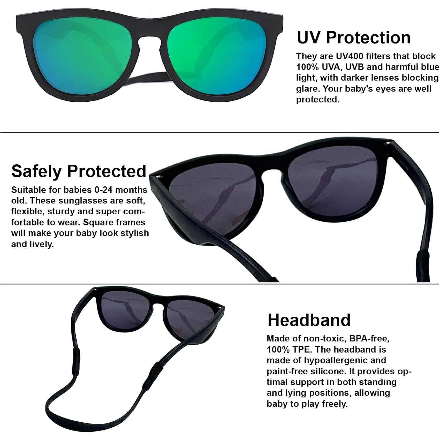 Gafas de sol polarizadas ER00 para bebés 0-24 meses UV400