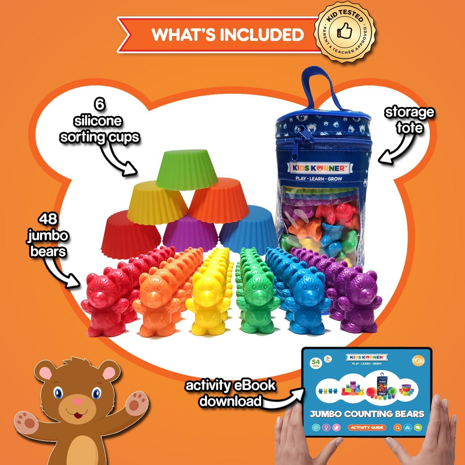 Osos de Conteo Jumbo Kids Korner - 48 Piezas para Preescolar