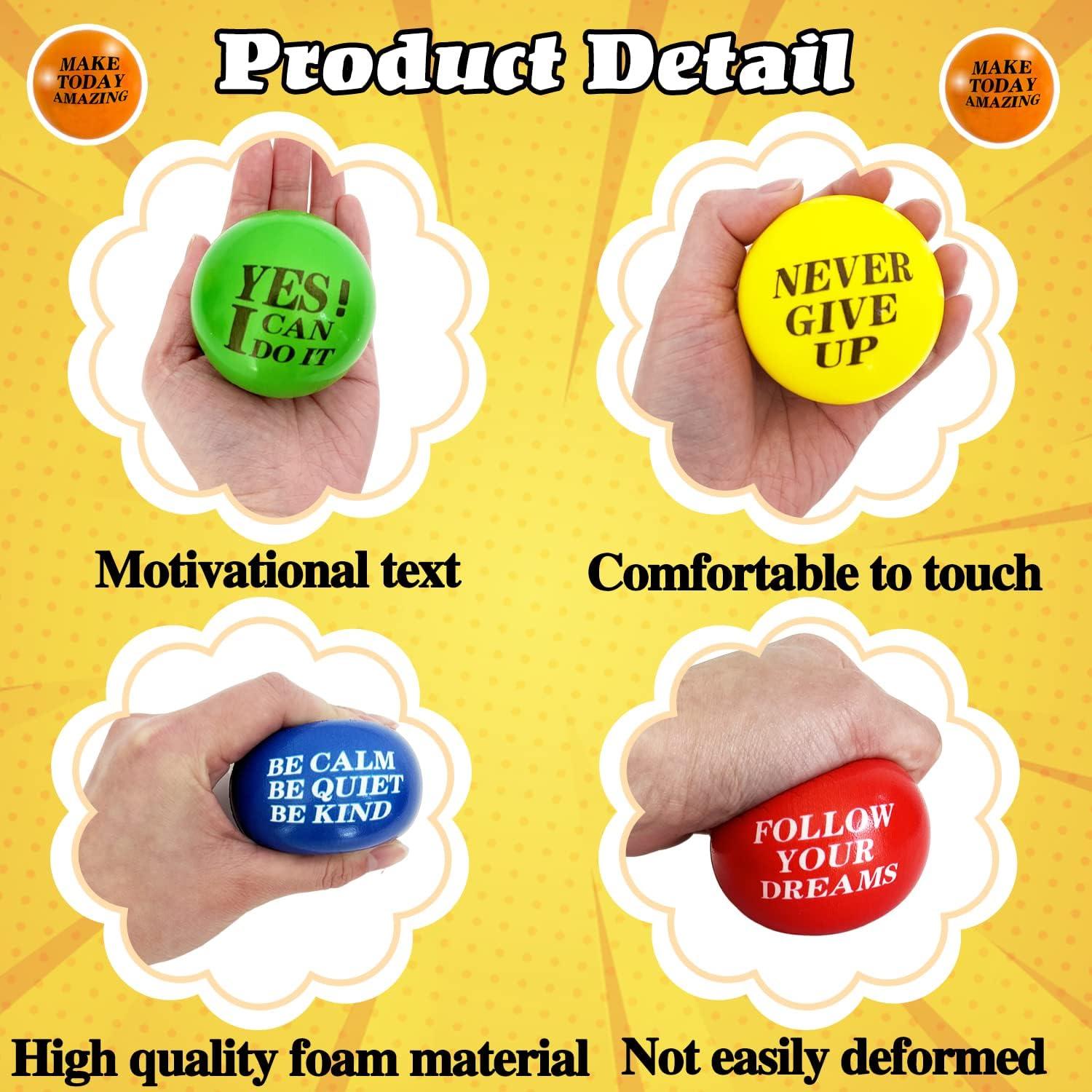 20 Pelotas de Estrés Motivacionales Coloridas Baaxxango 6 cm