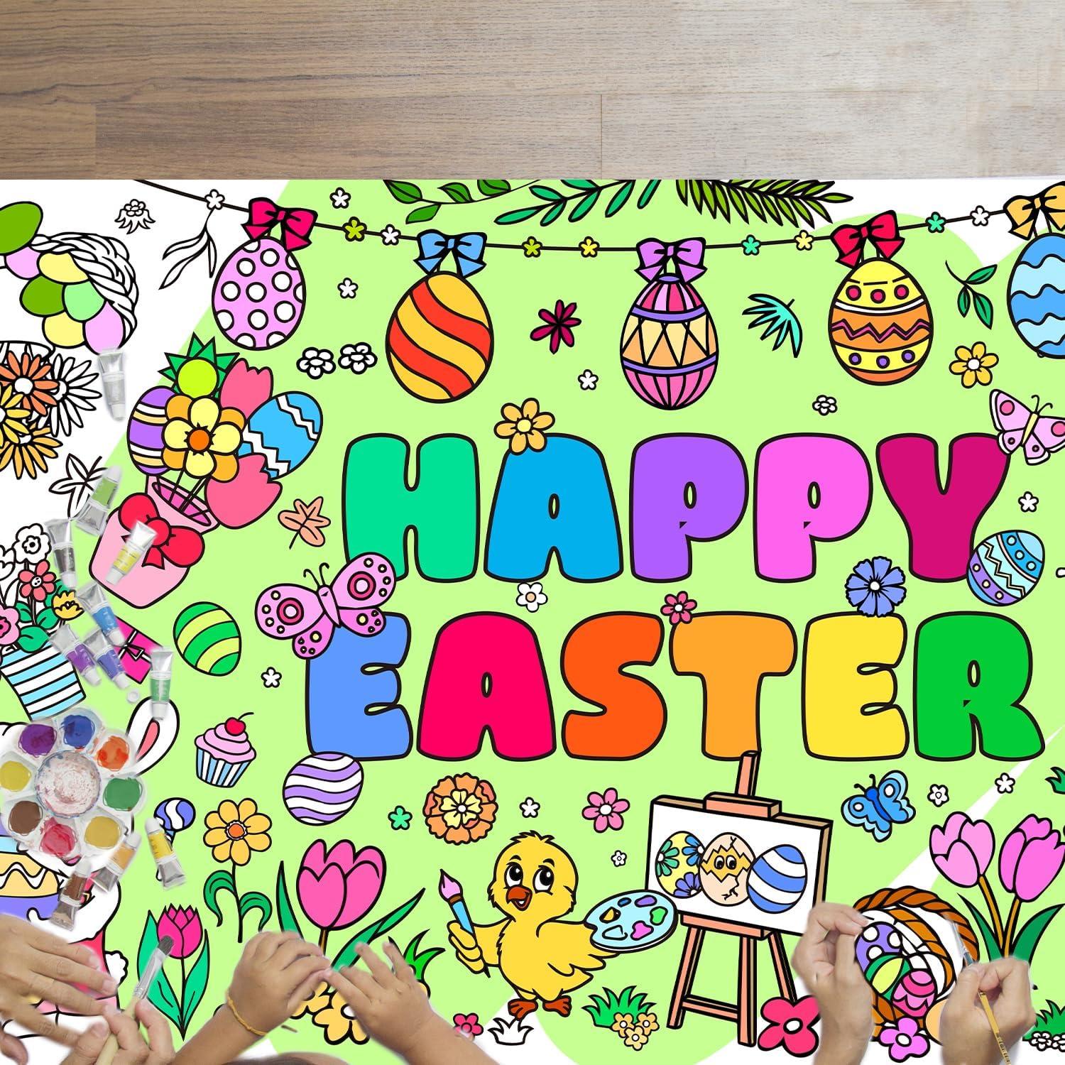 Póster Gigante de Colorear Pascua Mchochy 182.9x76.2 cm