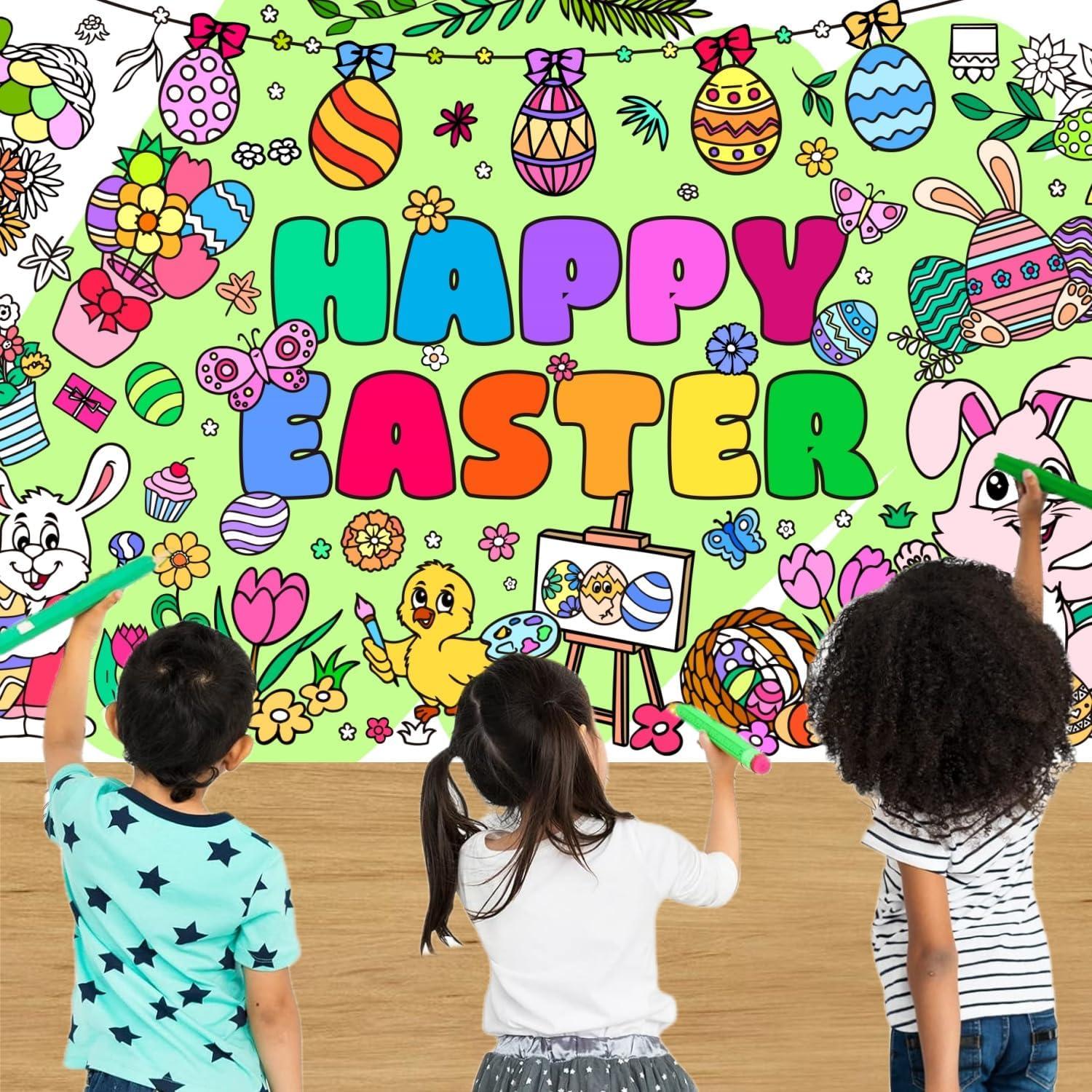 Póster Gigante de Colorear Pascua Mchochy 182.9x76.2 cm