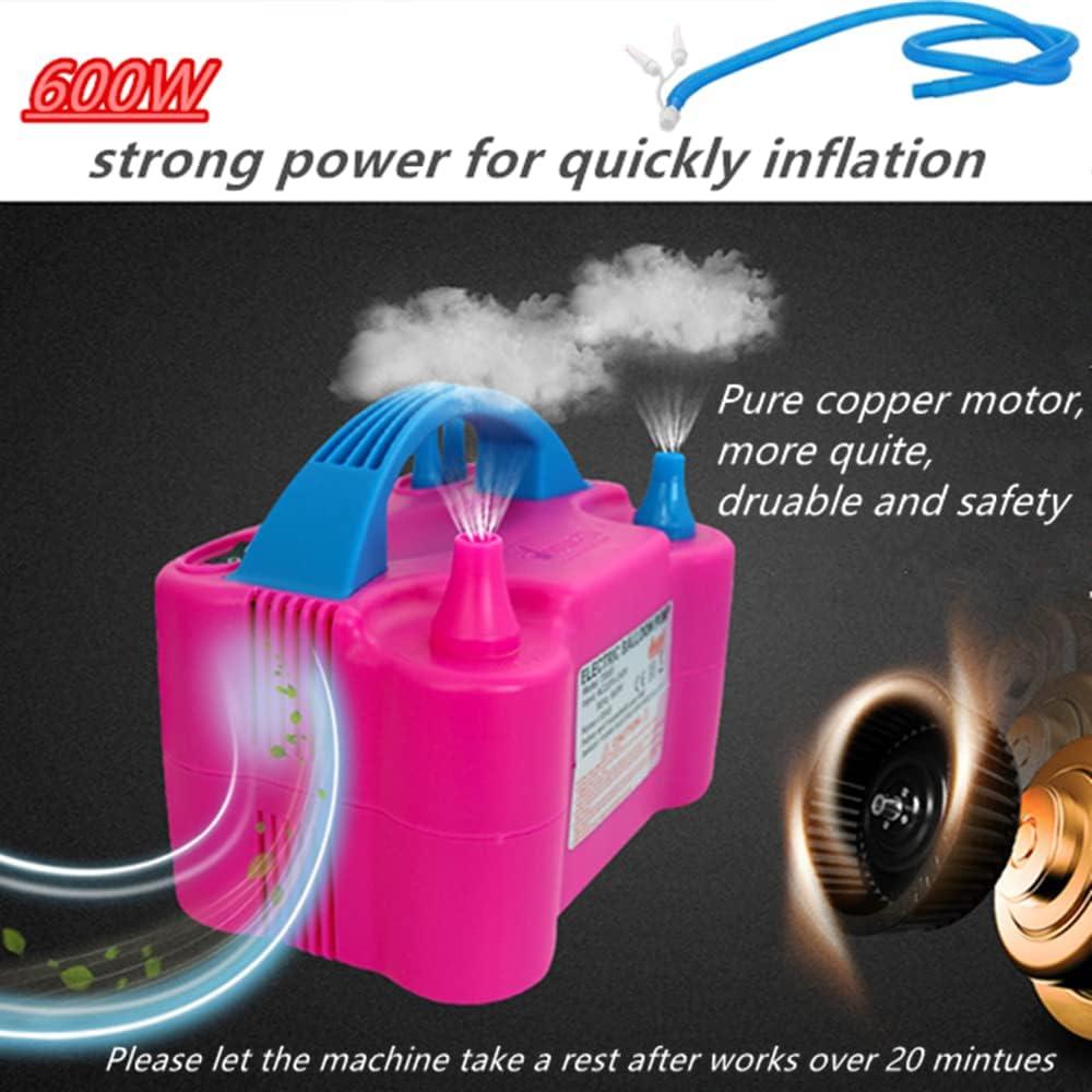 Bomba de Globo ELLECK Eléctrica 600W Doble Boquilla Rosa
