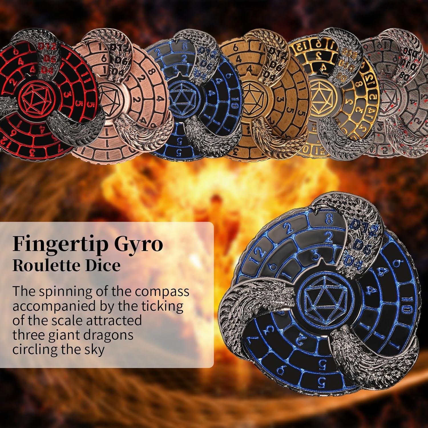 Juego de Dados DND 7 en 1 Metal GU BEI TE con Giroscopio