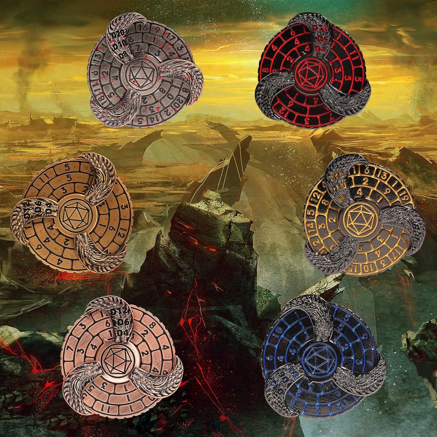 Juego de Dados DND 7 en 1 Metal GU BEI TE con Giroscopio