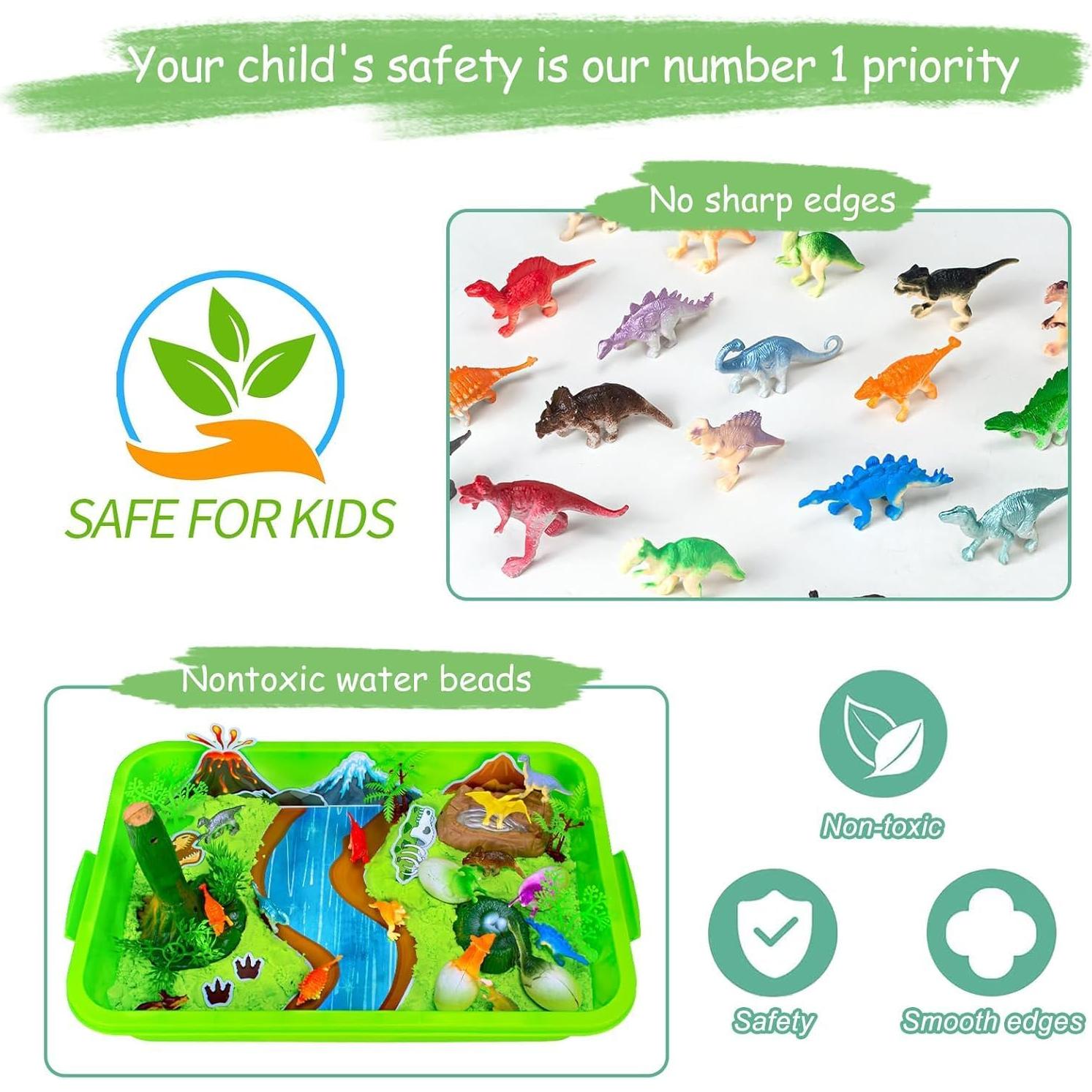 Caja Sensorial de Dinosaurios Hymaz con 1 kg de Arena Verde