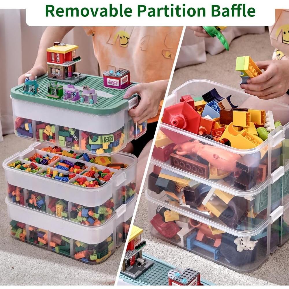 Caja de Almacenamiento Apilable POSHIGE 16 Compartimentos Verde