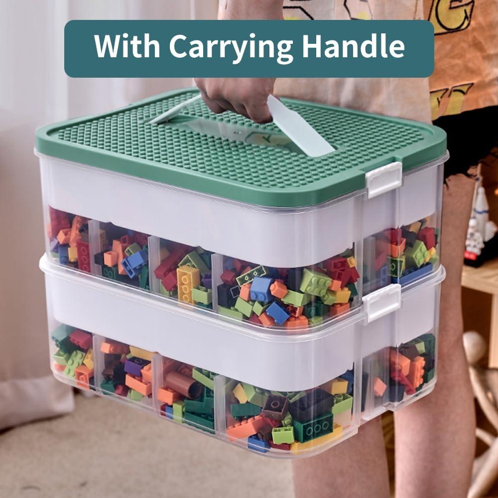 Caja de Almacenamiento Apilable POSHIGE 16 Compartimentos Verde